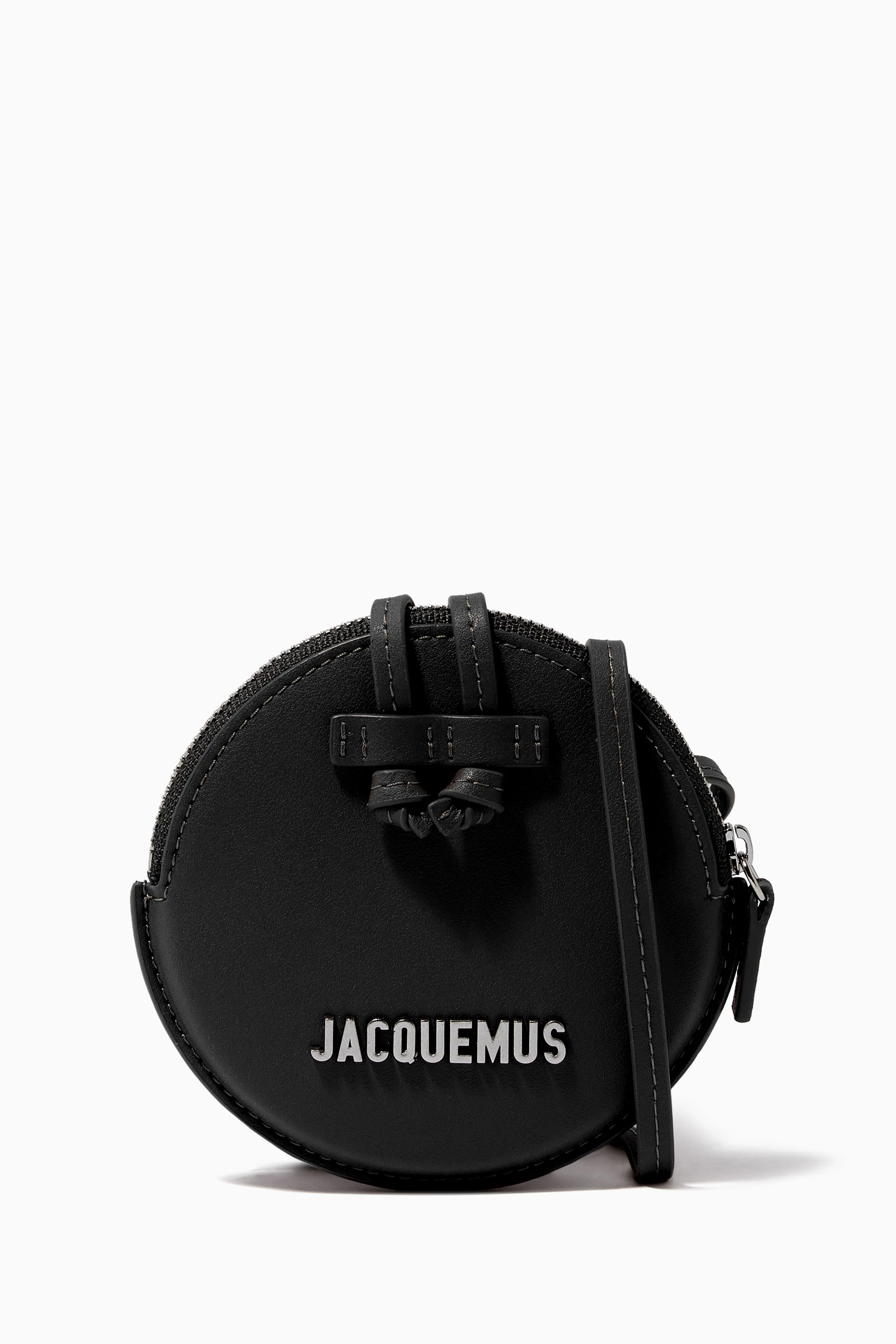Buy Jacquemus Black Mini Le Pitchou Strap Pouch in Leather For Men Online Ounass Oman