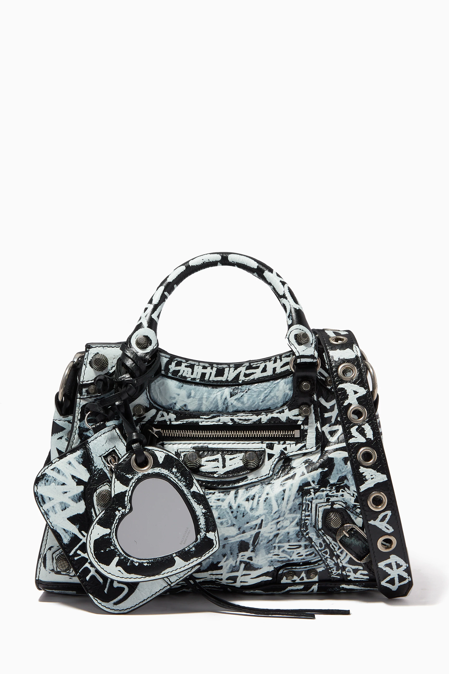 Buy Balenciaga Black Neo Cagole XS Handbag in Graffiti-print Arena 