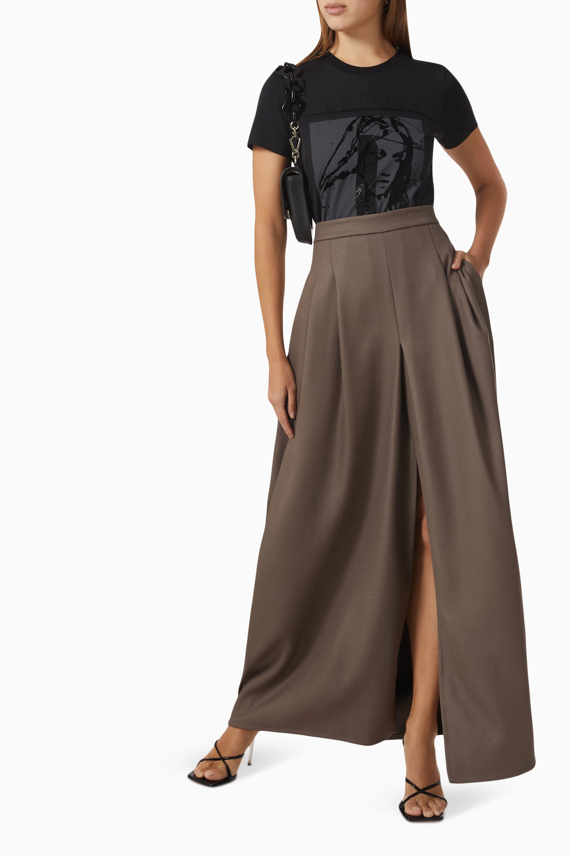 スカート Max Mara Floor-Length Brown Skirt Silk skirt | Max Mara