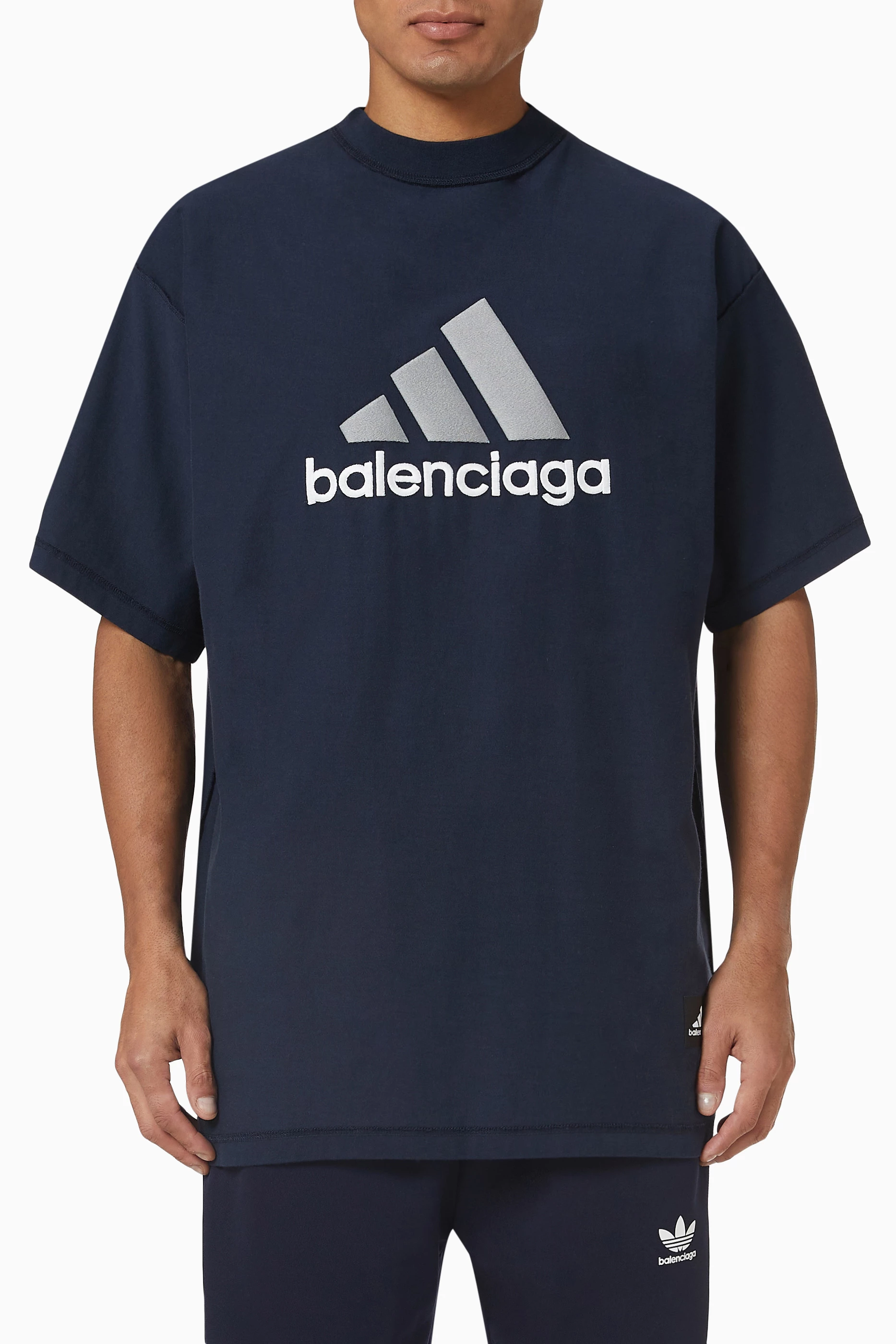 Buy Balenciaga Blue x Adidas Oversized T-shirt in Cotton For