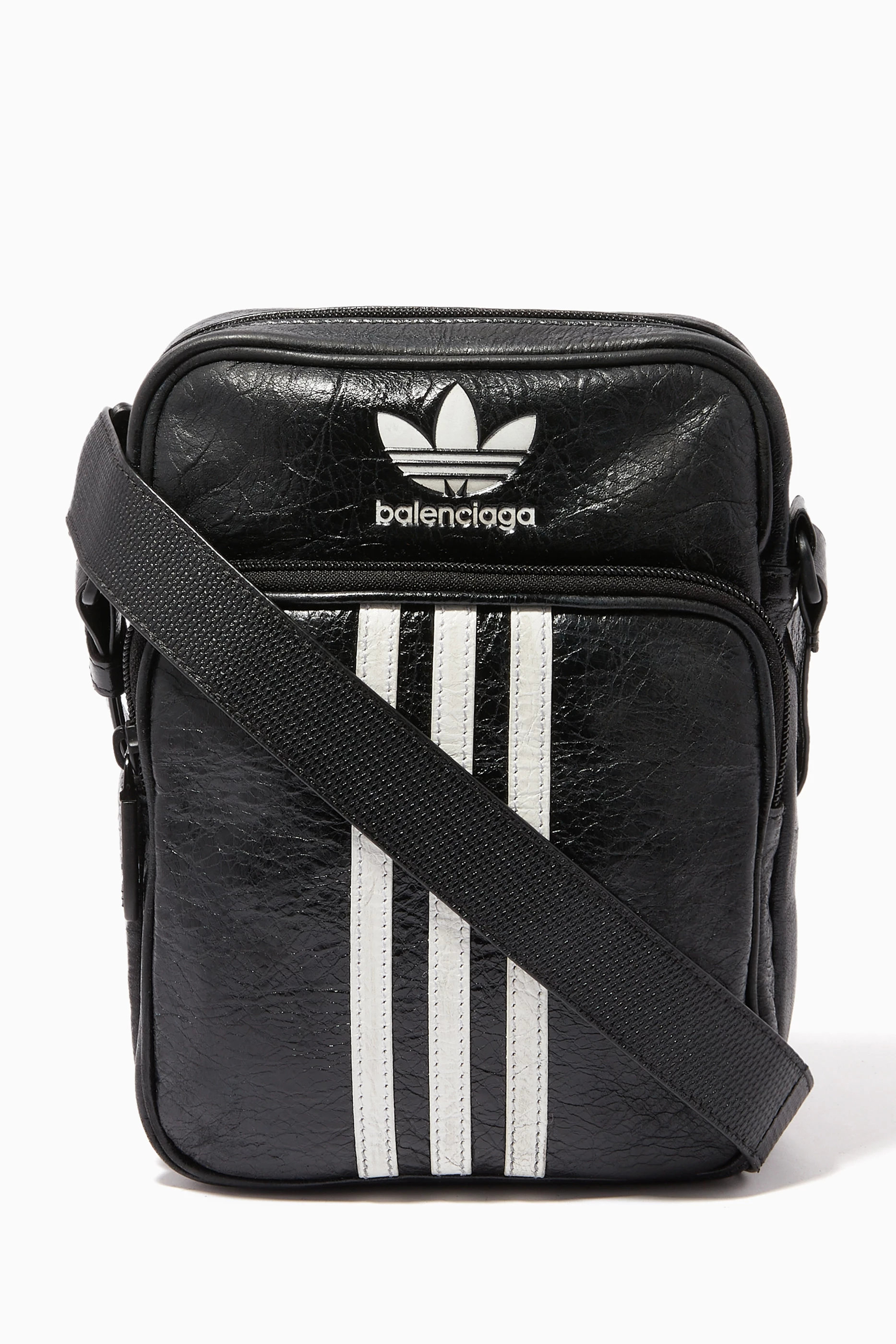 Buy Balenciaga Black Adidas Small Crossbody Messenger Bag in Leather Online for Men Ounass Oman