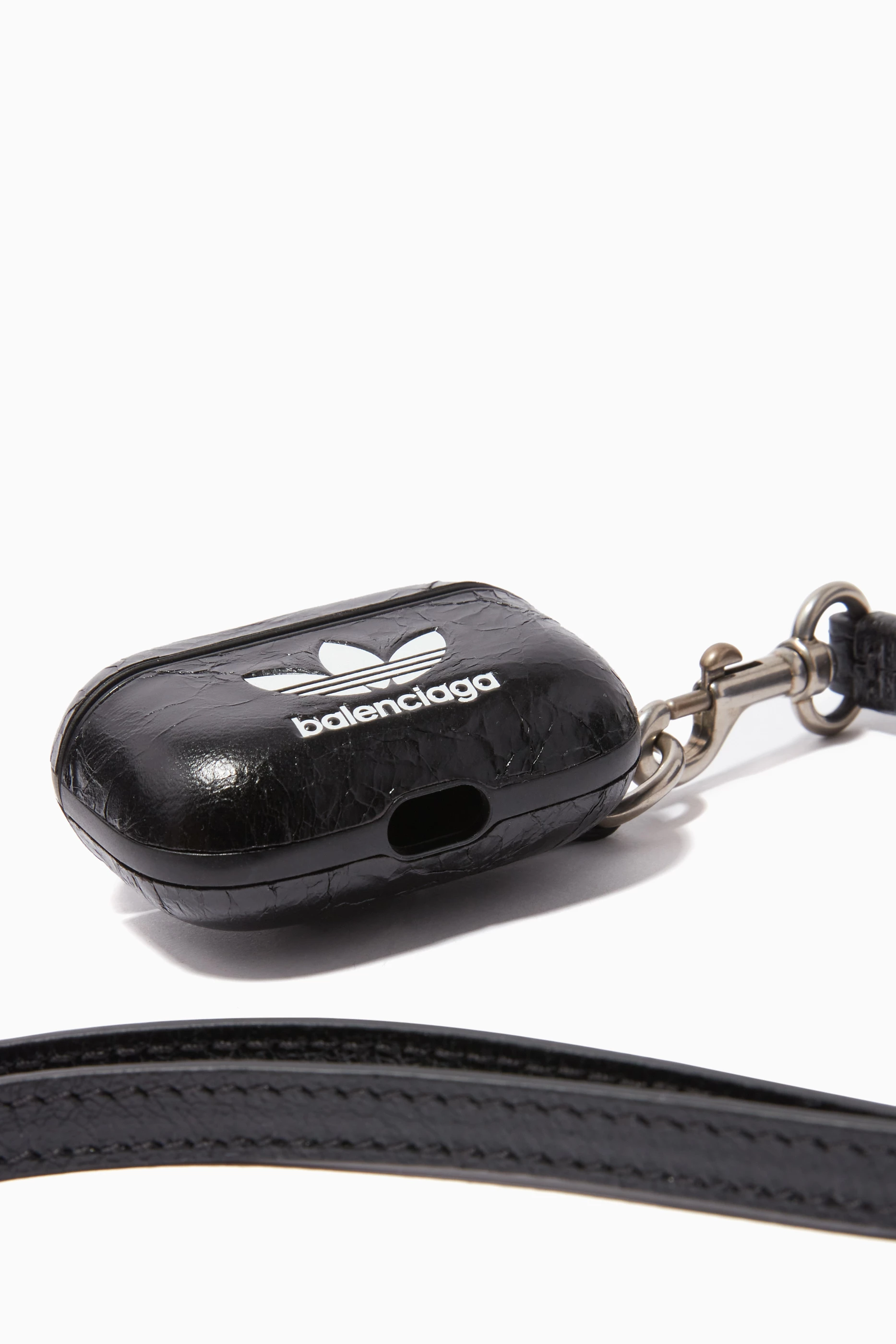 Buy Balenciaga Black x Adidas AirPods Pro Holder with Strap in Leather For  Men Online | Ounass Oman