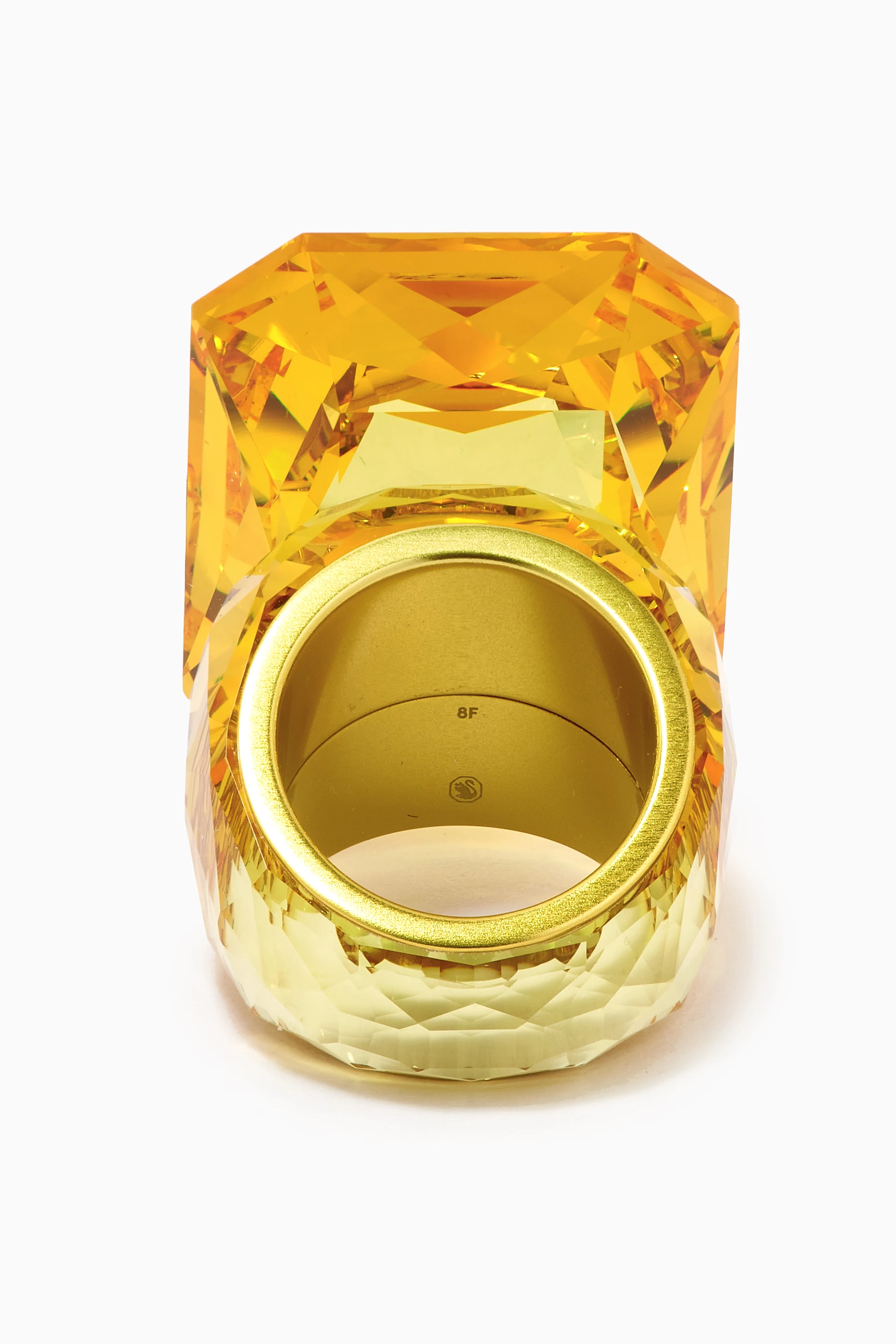 Buy Swarovski Yellow Lucent Oversized Crystal Cocktail Ring For 