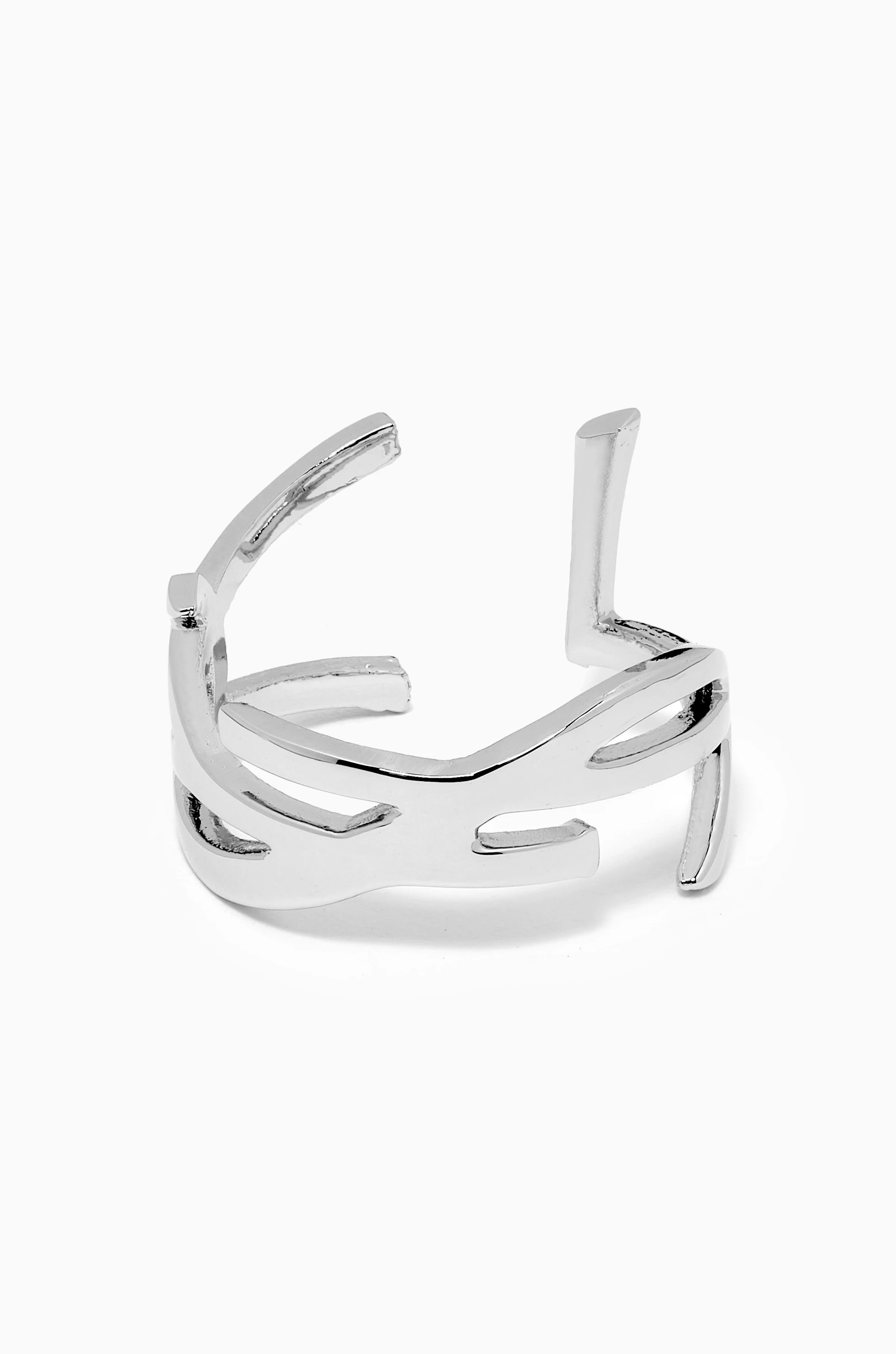 Buy SAINT LAURENT Silver Opyum Twist Ring in Metal For UNISEX Online Ounass Oman