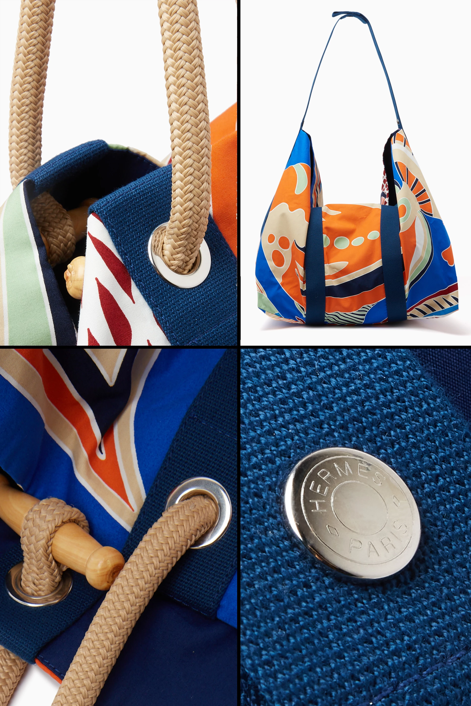 hermesエルメスTRAFFIC JAM BEACH BAG Hermès Traffic Jam Beach Bag - Blue Totes, Handbags