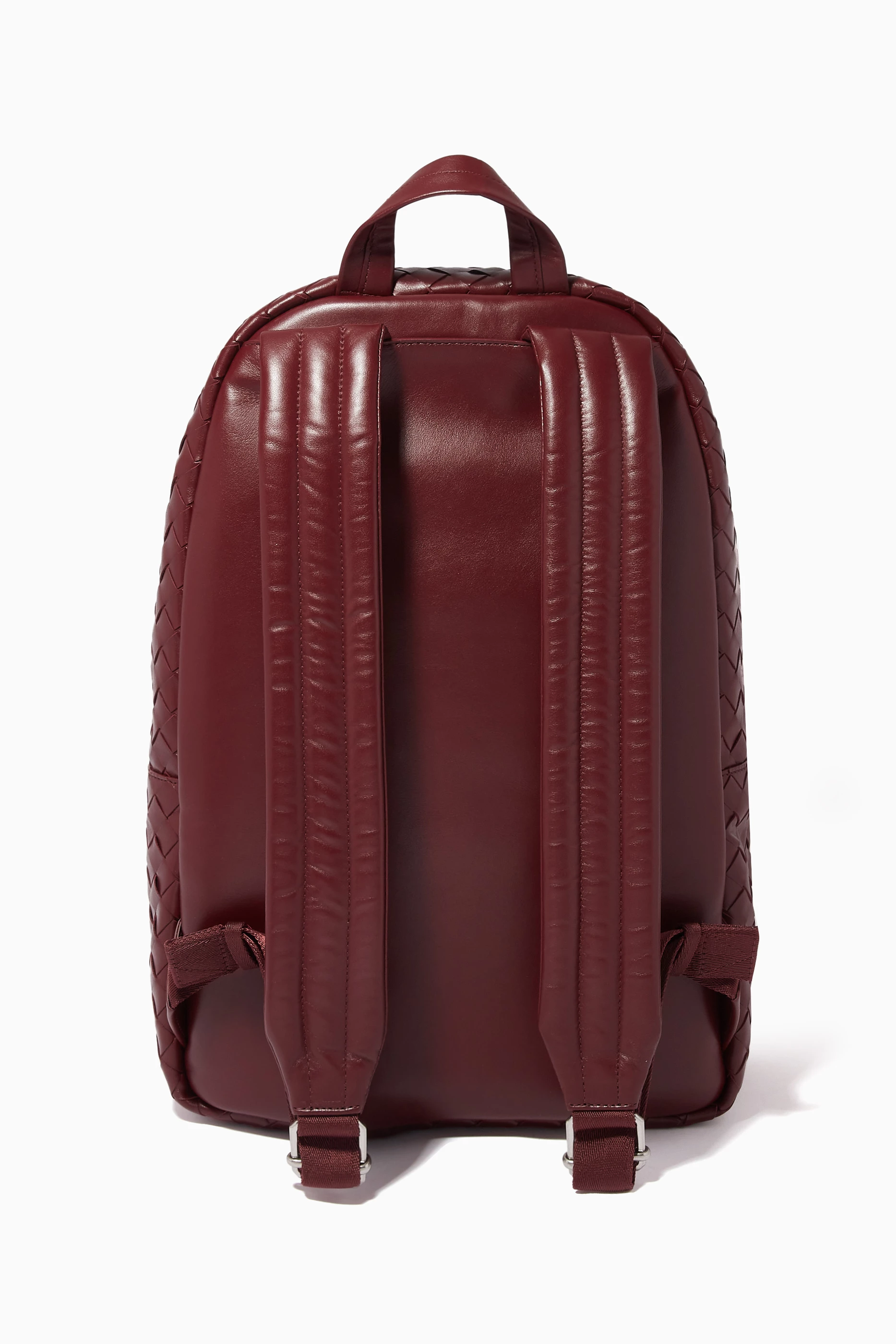BOTTEGA VENETA Red Intrecciato Backpack Bottega Veneta Intrecciato Backpack Red Dark red Leather ref  main image 2