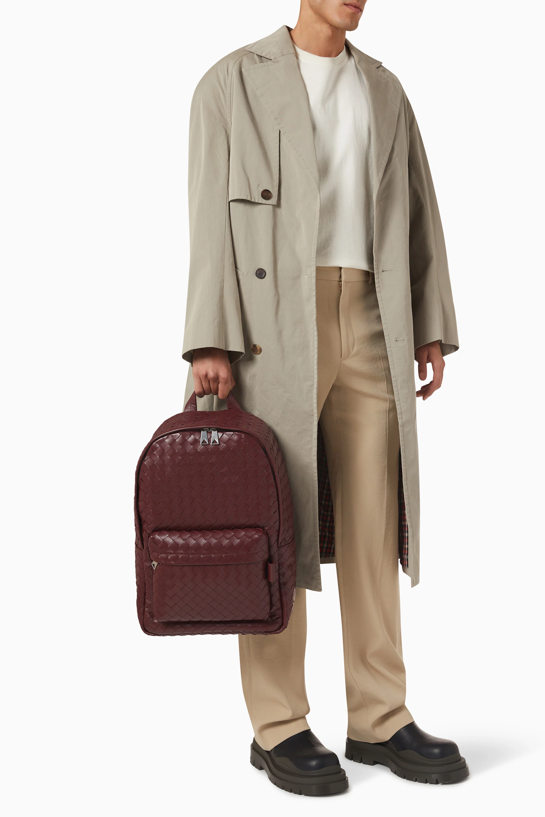 Buy Bottega Veneta Burgundy Classic Medium Intrecciato 