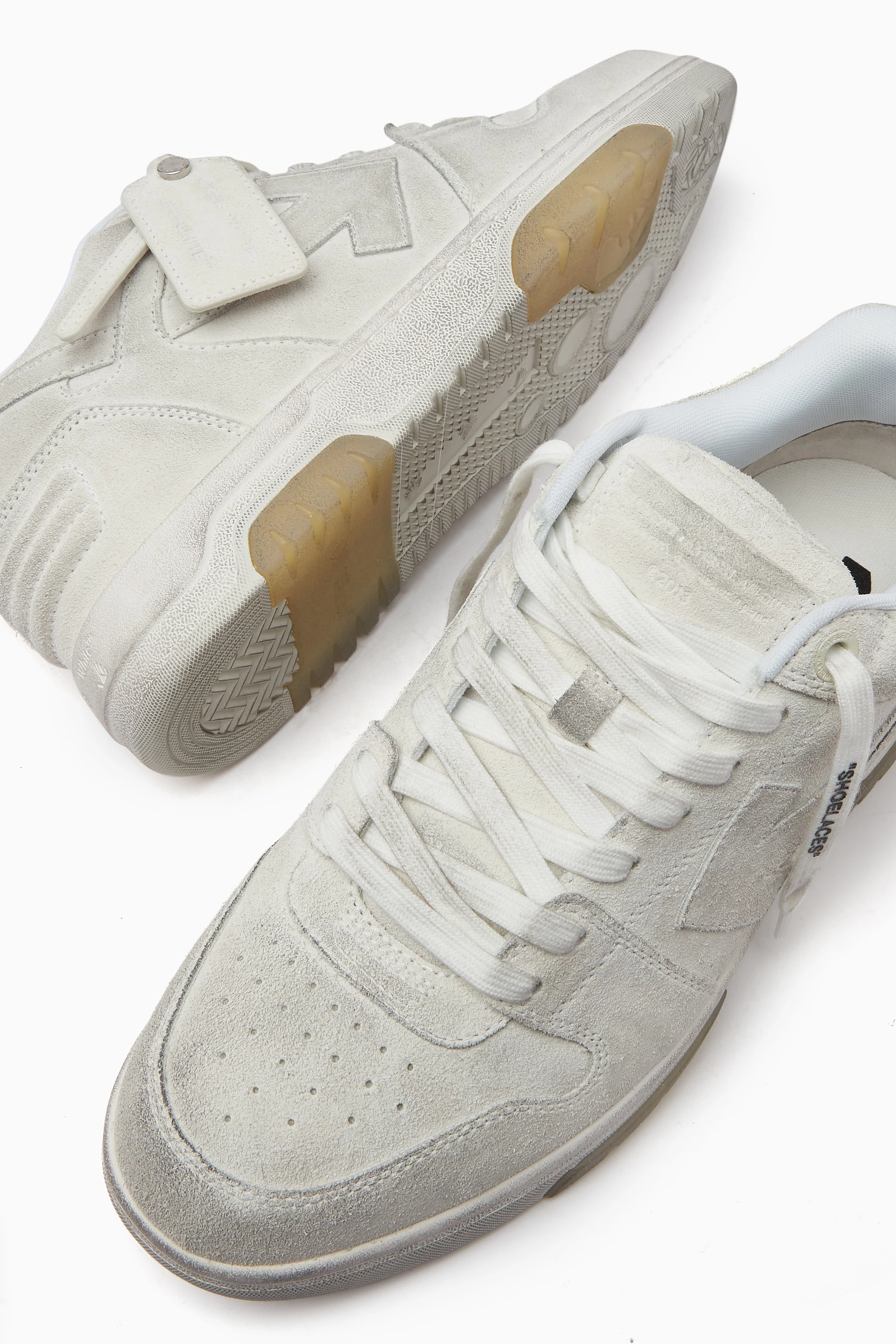 Buy Off-White Grey Out of Office Vintage Sneakers in Suede For Men 