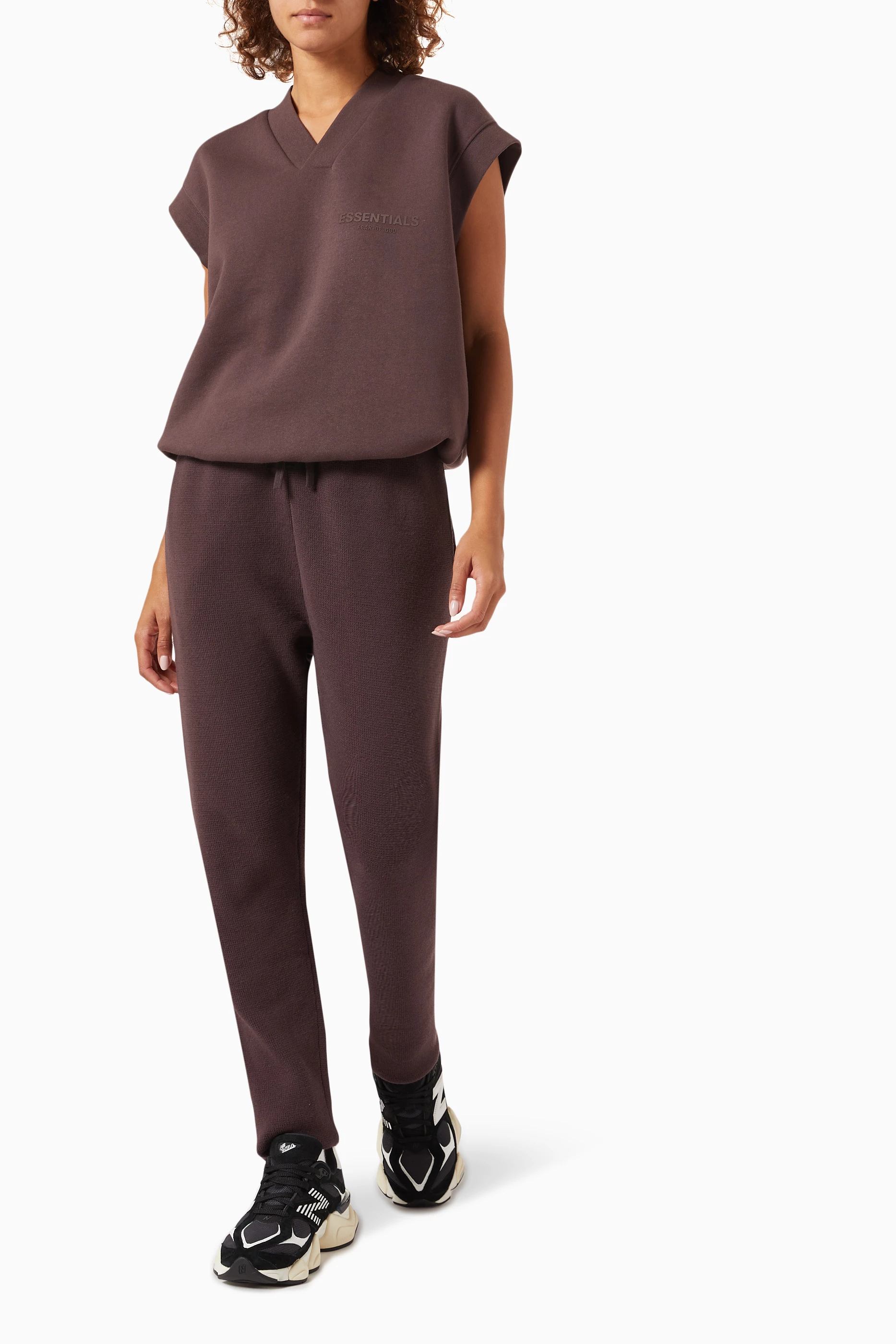 Buy Fear of God Essentials Purple Lounge Pants in Milano Knit For