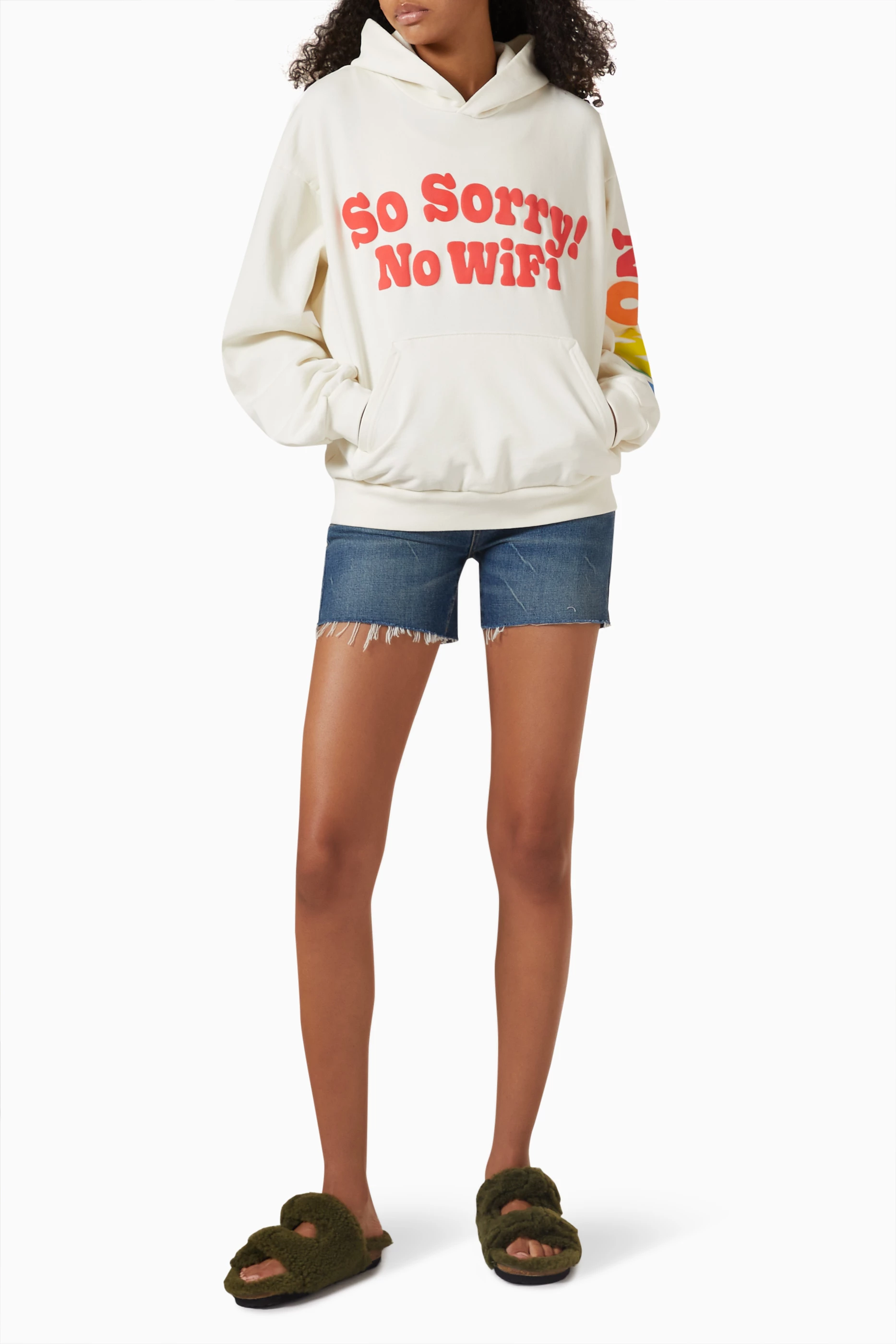 Buy Madhappy Neutral So Sorry No Wifi Universal Hoodie in Cotton terry For Women Online Ounass Oman