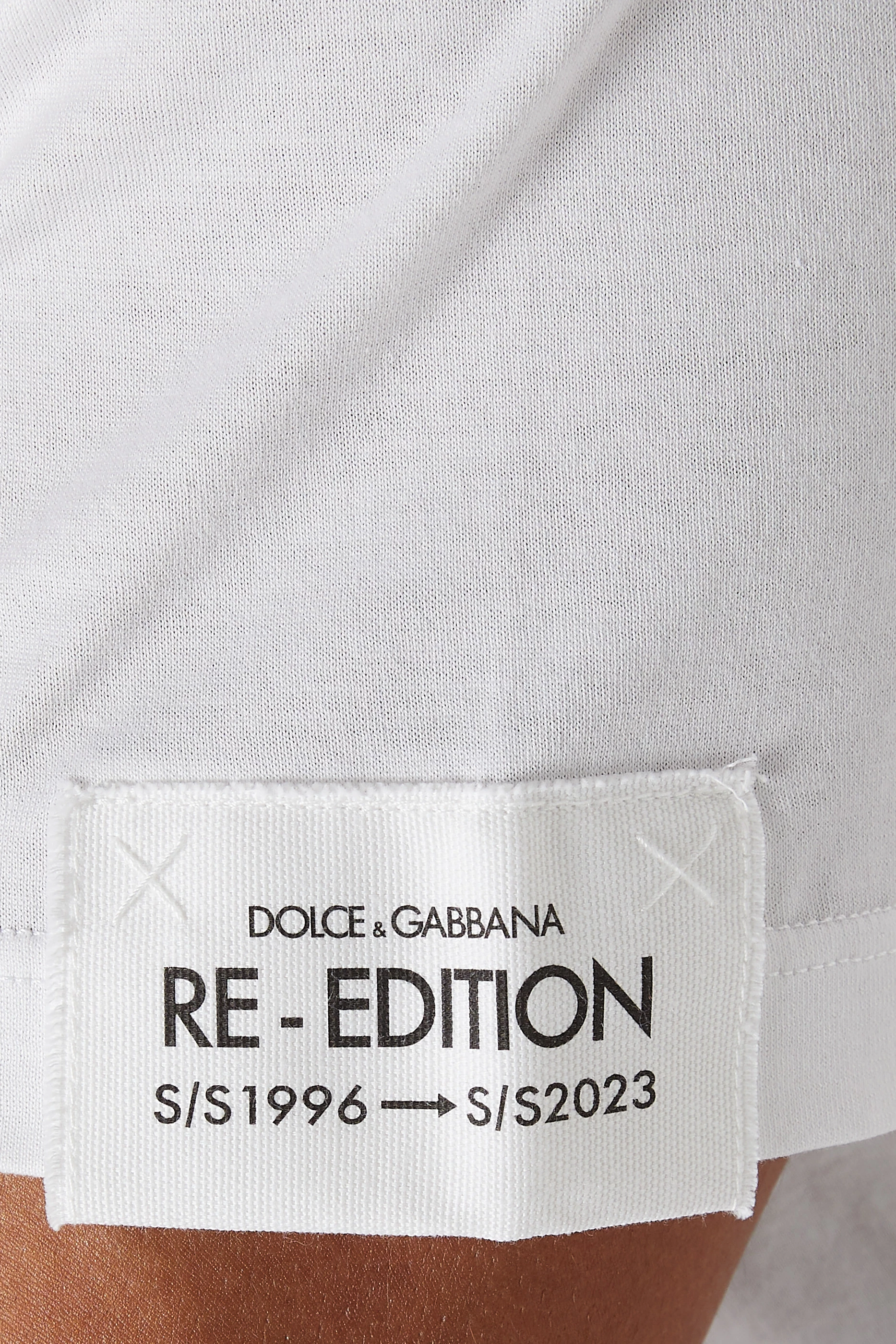 Buy Dolce & Gabbana White Re-Edition Logo T-shirt in Cotton