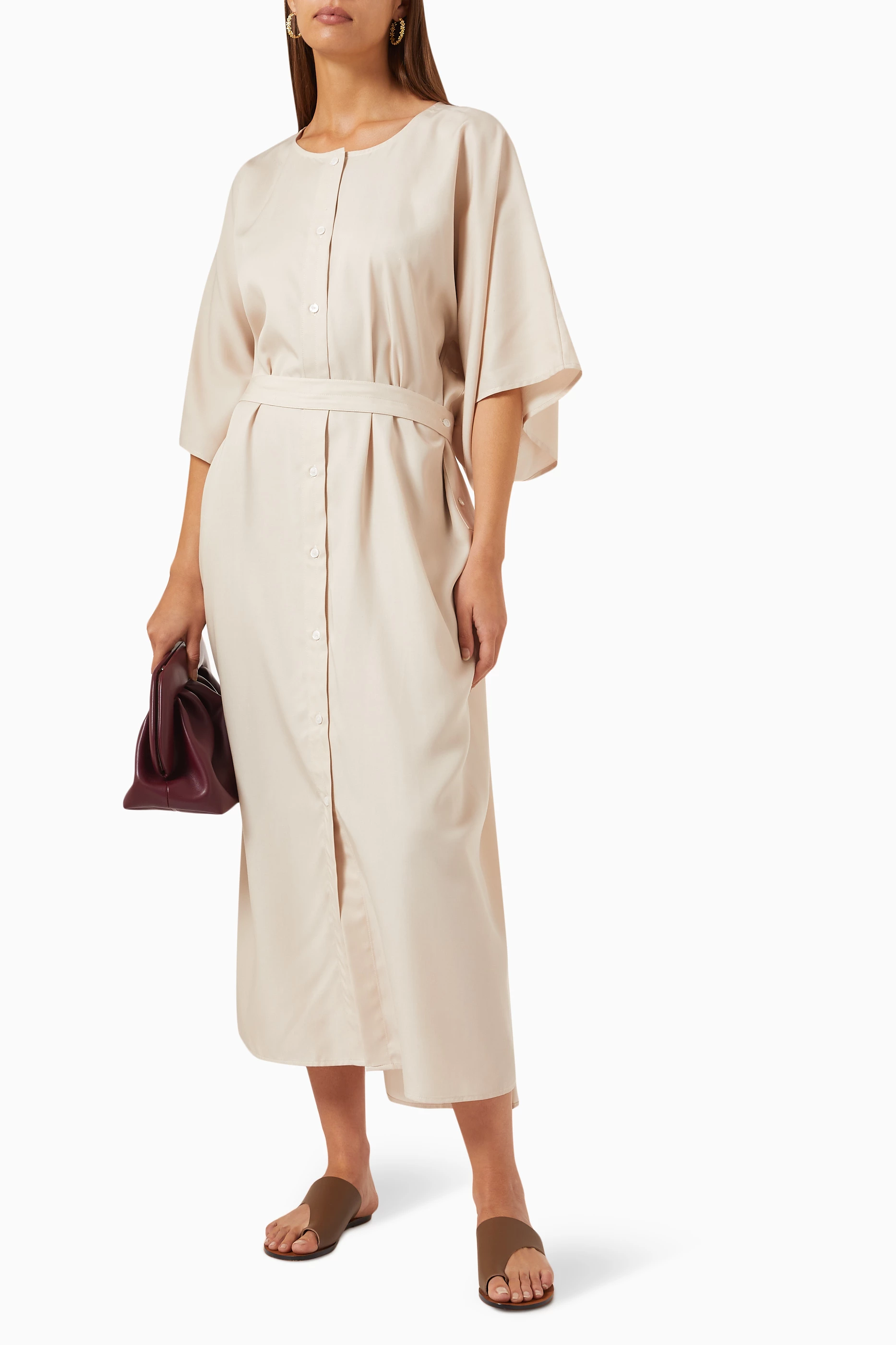 Buy Ninety Percent Neutral Akira Maxi Dress in Tencel For