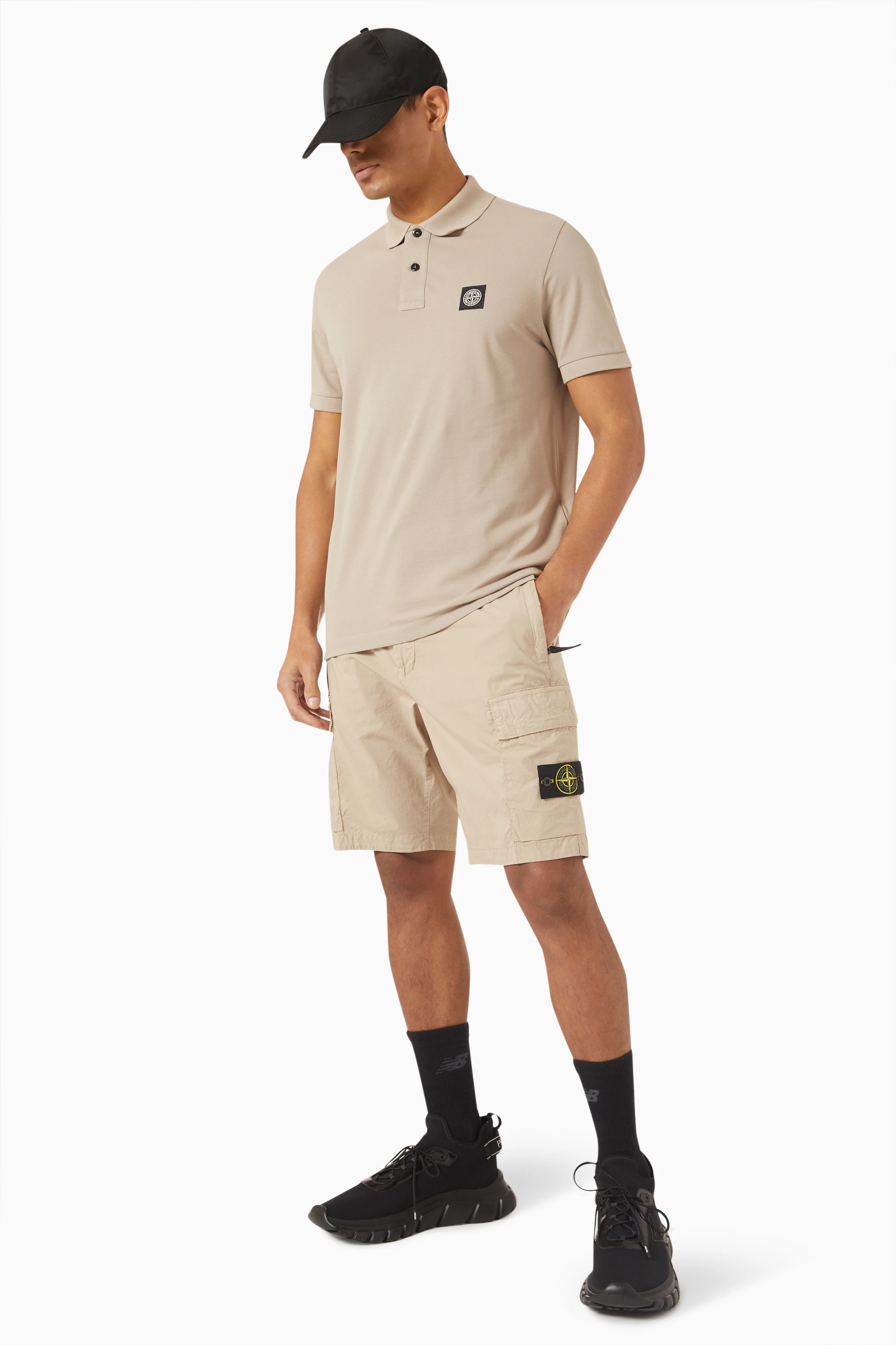 Buy Stone Island Grey Cargo Shorts in Cotton For Men Online