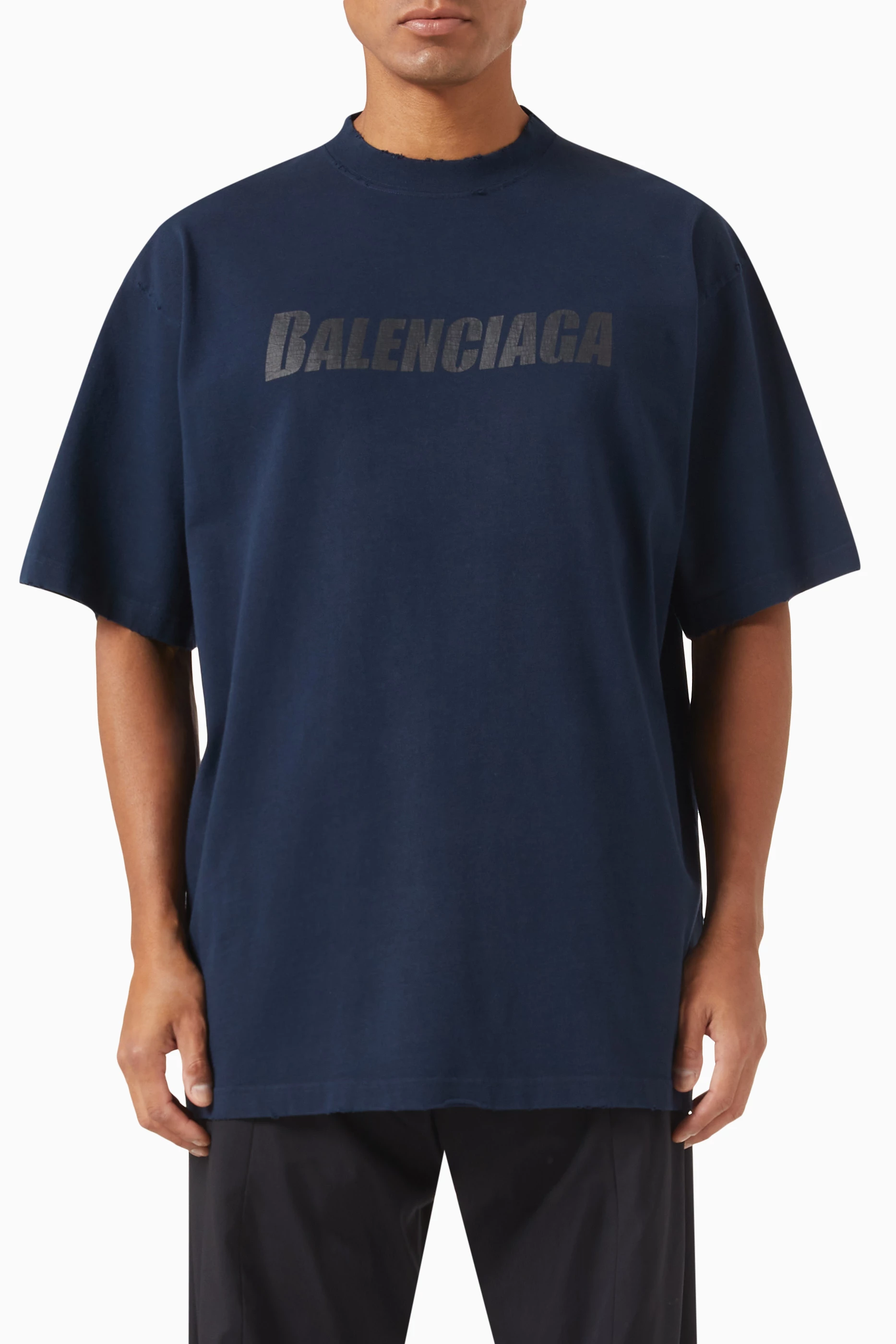 Buy Balenciaga Blue Caps Flatground Boxy Fit T-shirt in Vintage 