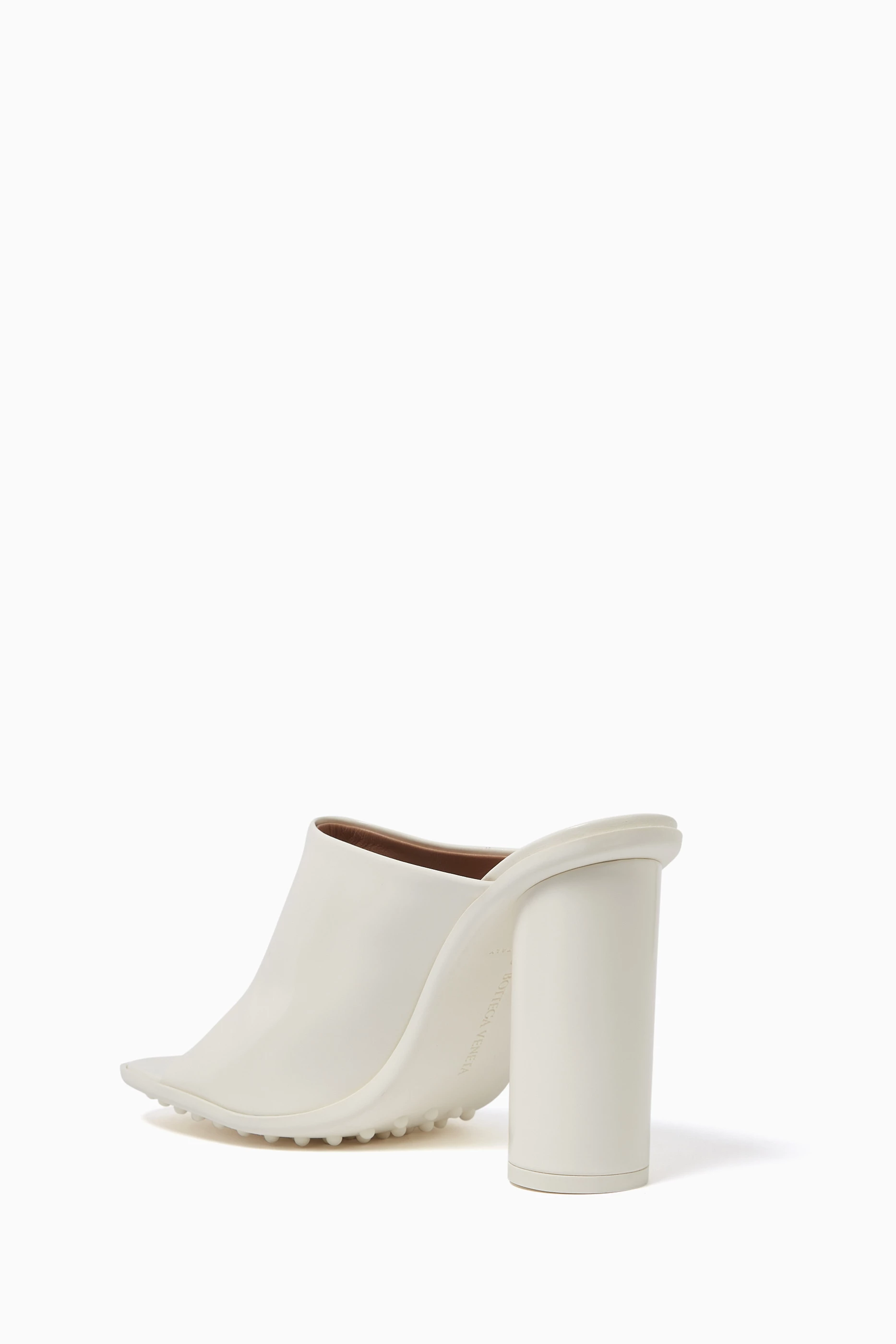 Buy Bottega Veneta White Atomic 90 Mules in Leather For Women