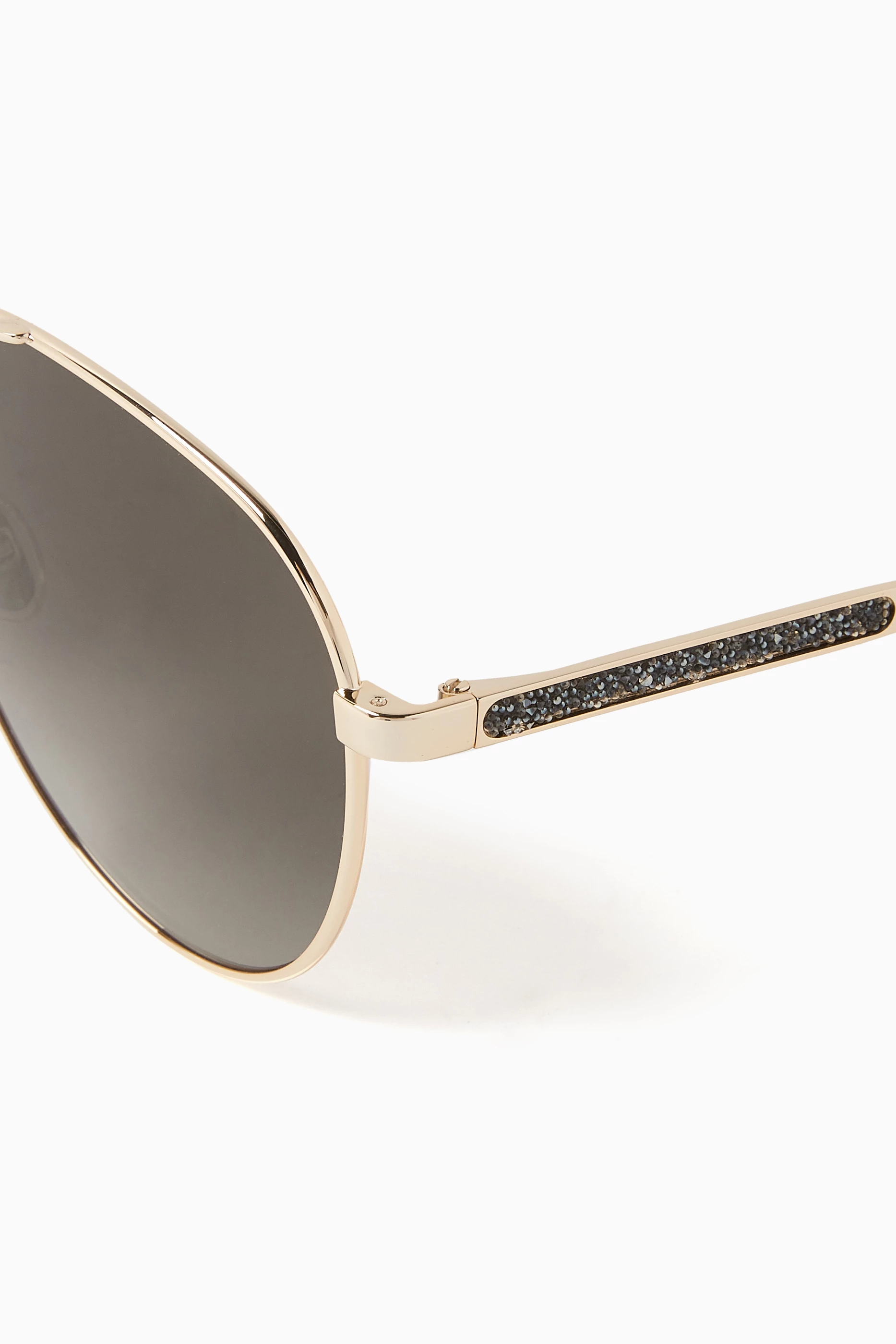 New Jimmy Choo Aviator Jimena sunglasses - Gold frame and Havana tint gradient. Jimmy Choo Women main image 4