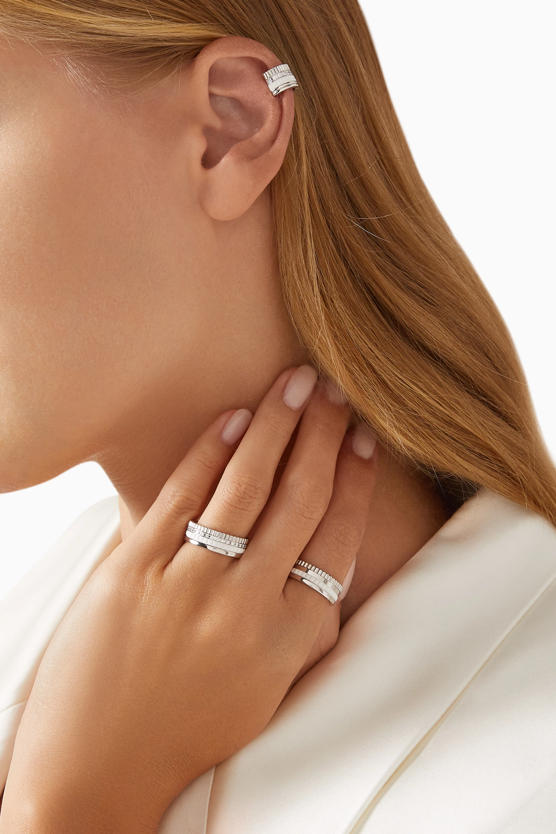 Buy Boucheron Silver Small Quatre White Edition Diamond Ring 18kt 