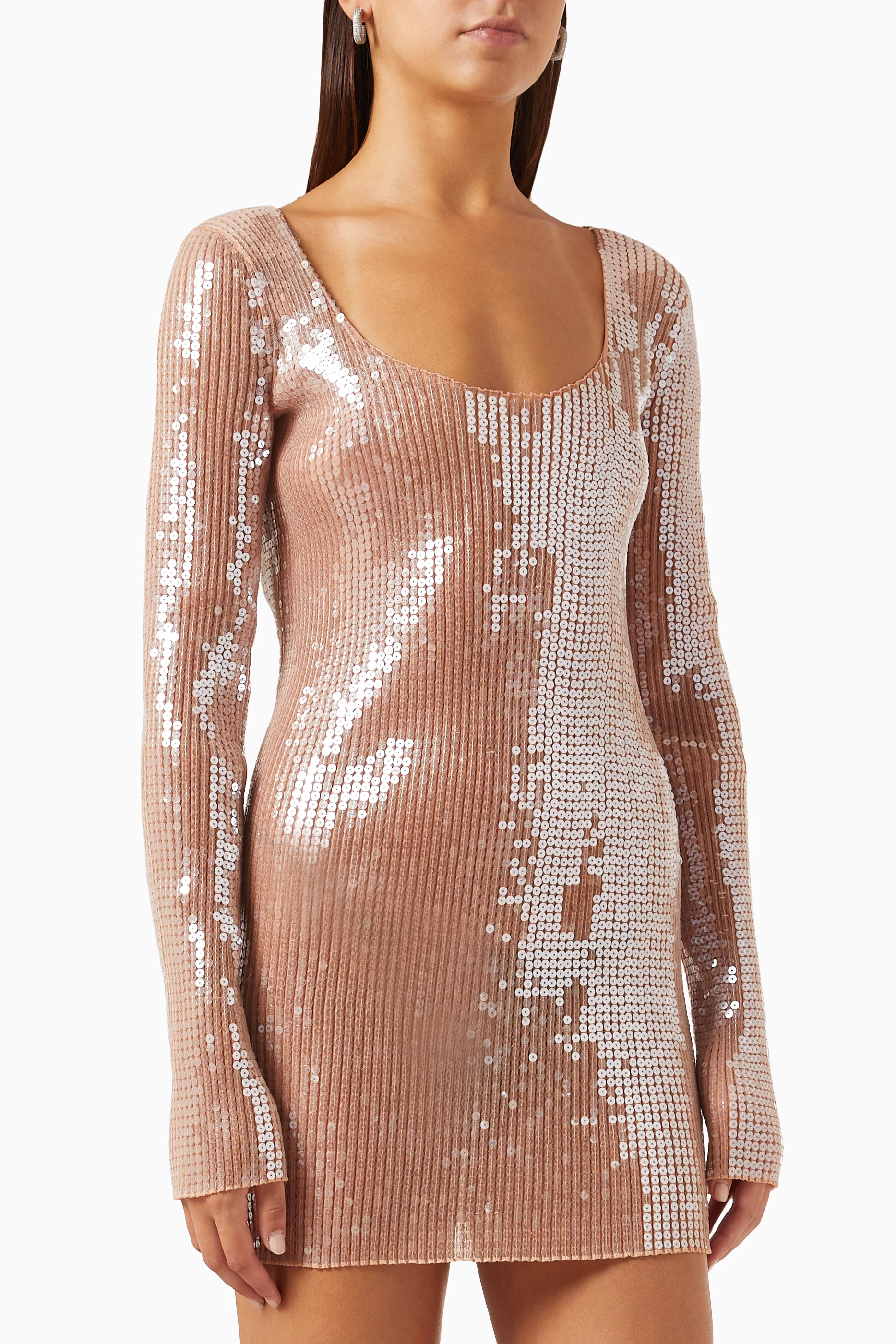 alexander wang sequin mini dress Buy Alexander Wang Neutral Scoop-neck Mini Dress in Sequin-nylon For Women  Online