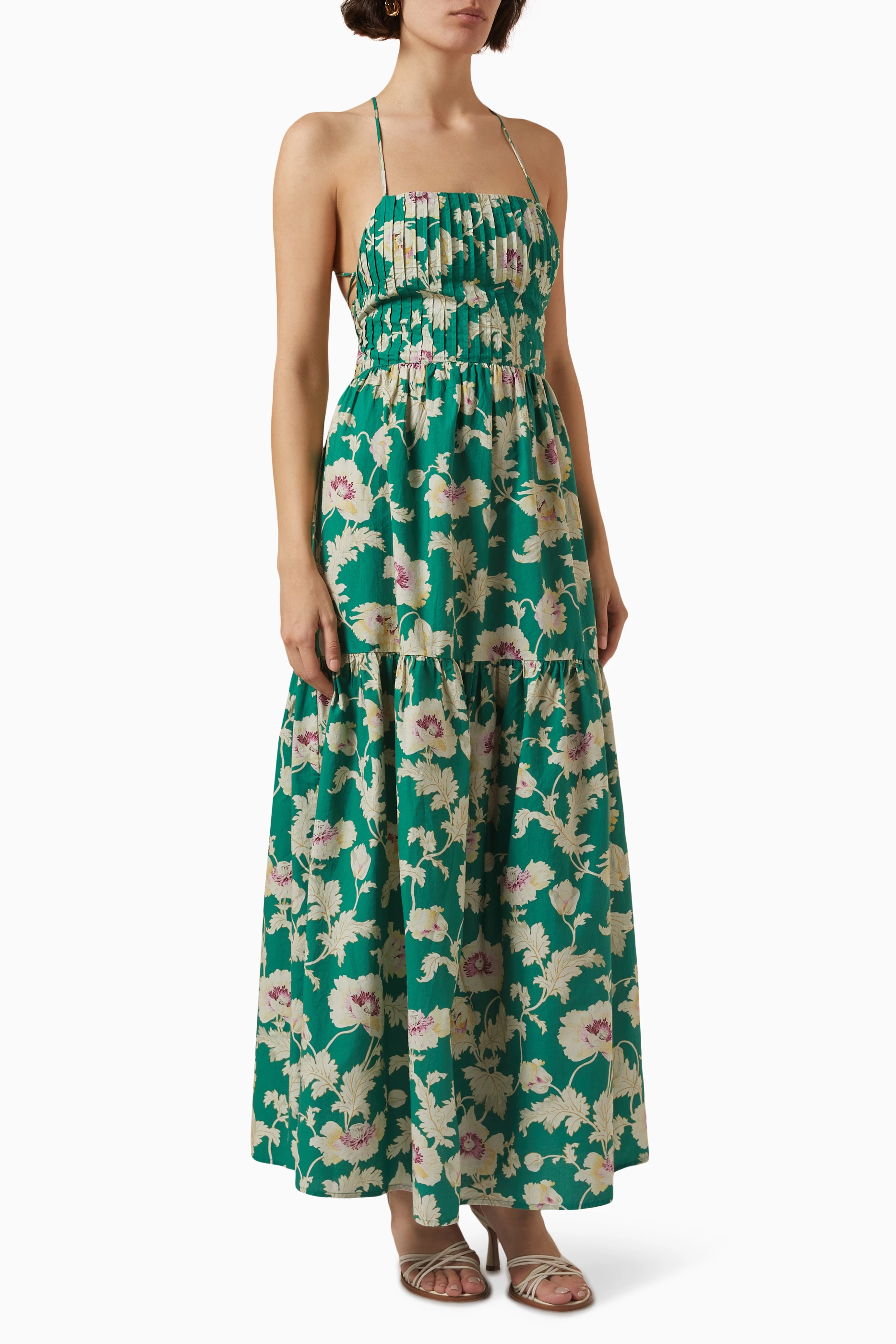 Buy Posse Green Alexis Floral Maxi Dress in Cotton For Women Online |  Ounass Oman