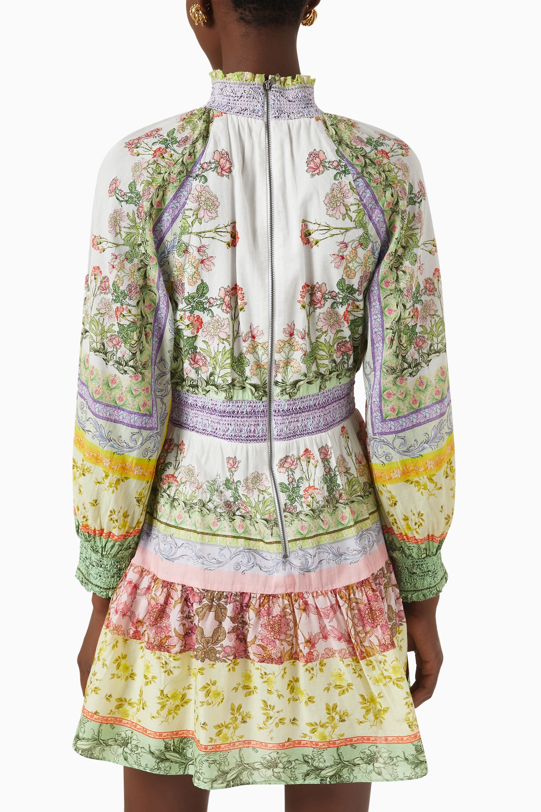 super eight lantern mini dress ZIMMERMANN Super Eight Lantern mini dress women Size - 2 multicolor cotton