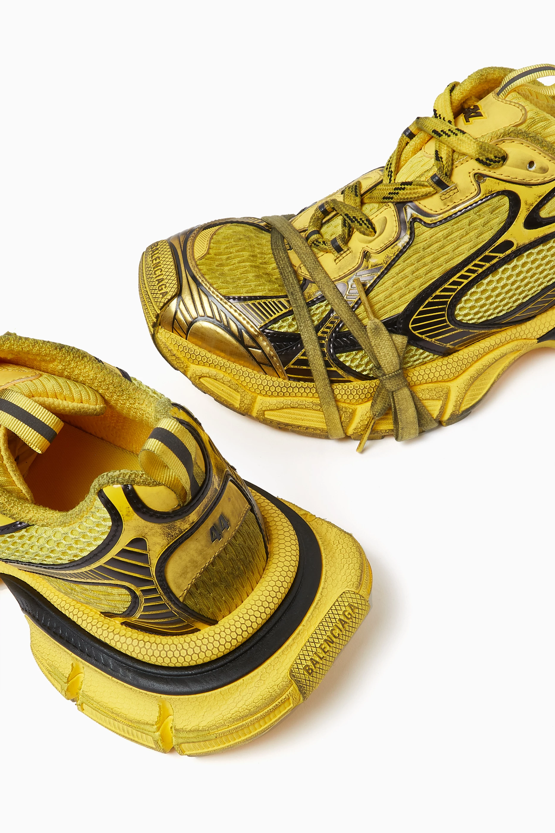 Buy Balenciaga Yellow 3XL Sneakers in Mesh & Polyurethane For Men