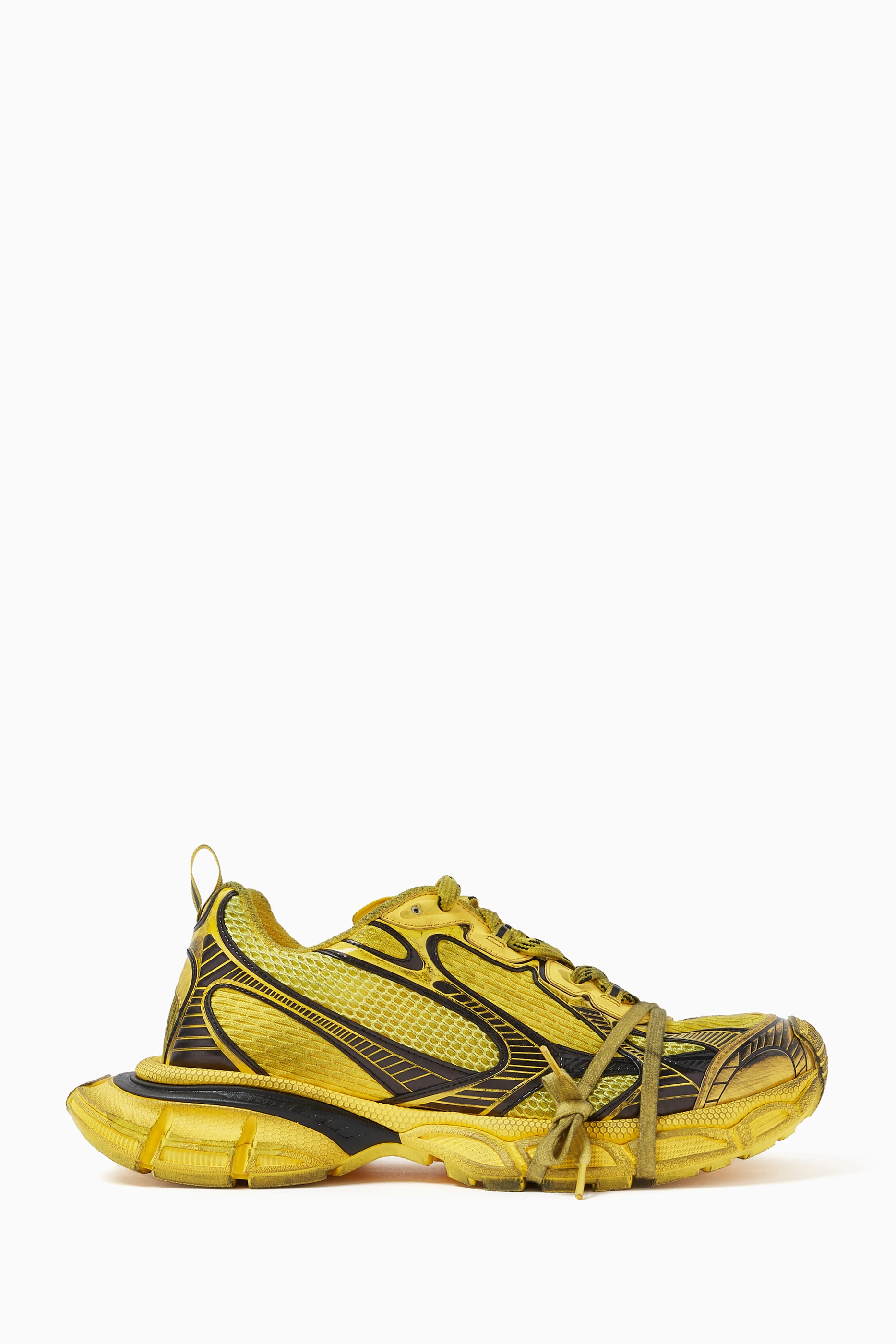 Buy Balenciaga Yellow 3XL Sneakers in Mesh & Polyurethane For Men