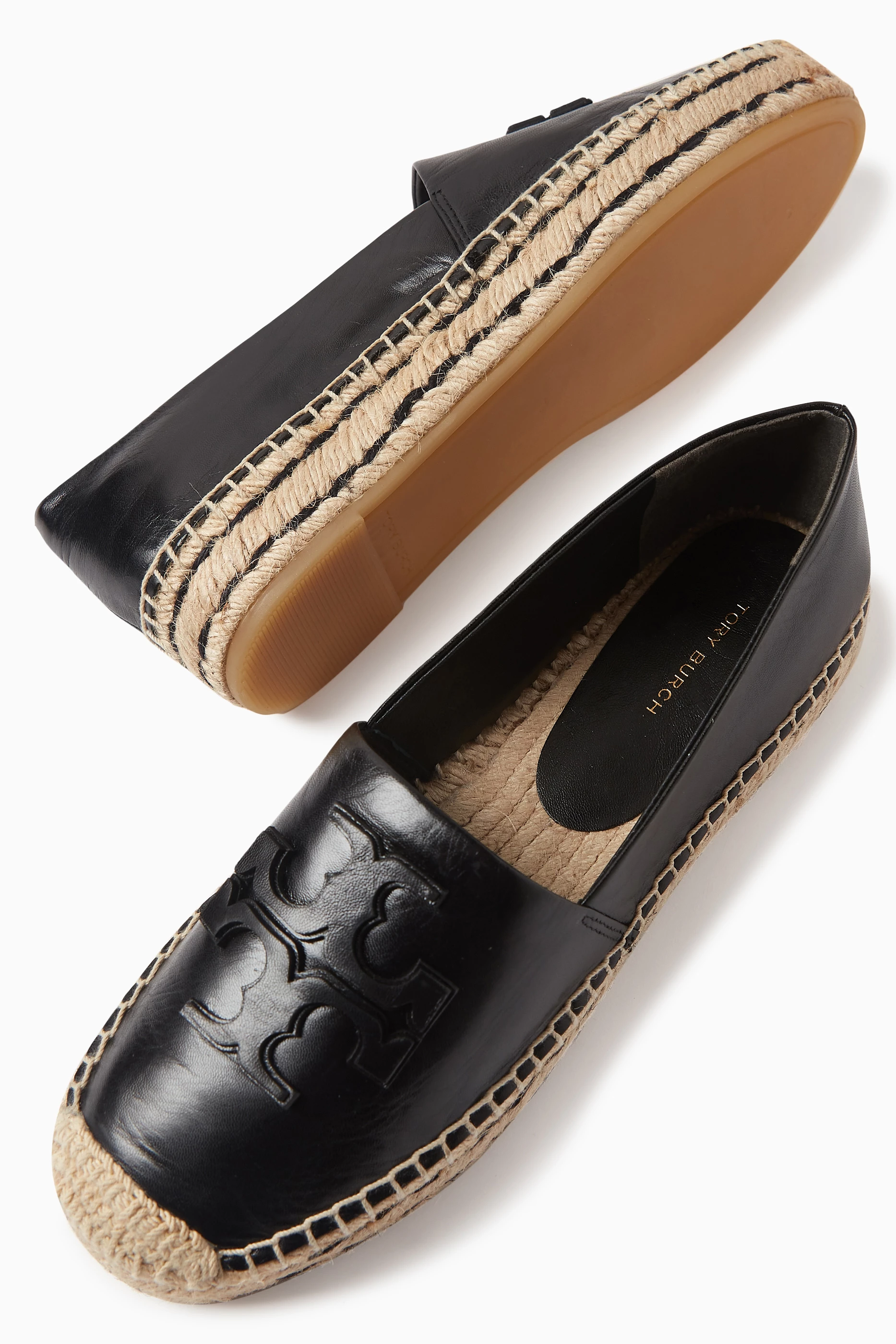 Buy Tory Burch Black Ines Platform Espadrilles in Leather For Women Online Ounass Oman