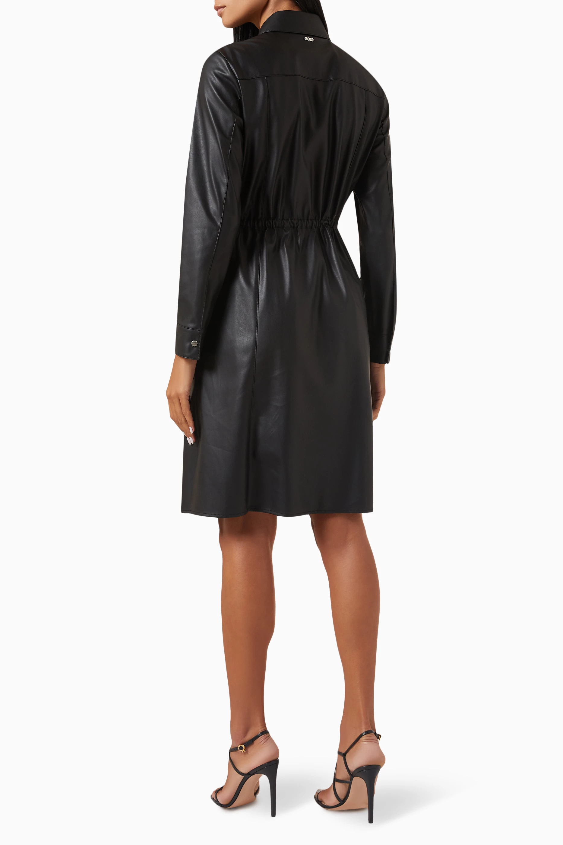 chinese dress ladies Hugo Boss Dimira Faux Leather Dress