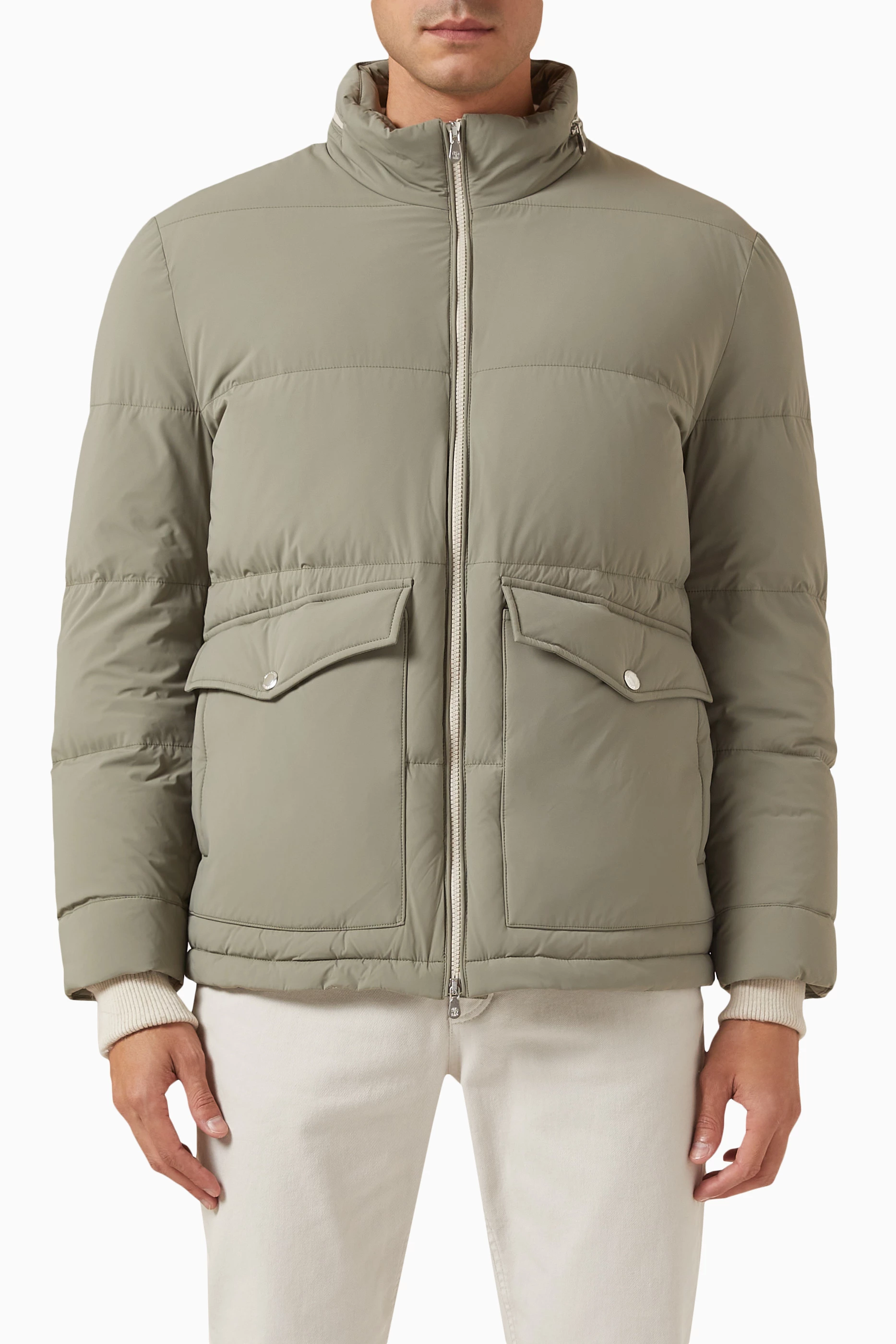 Buy Brunello Cucinelli Green Padded Jacket in Nylon-blend For Men