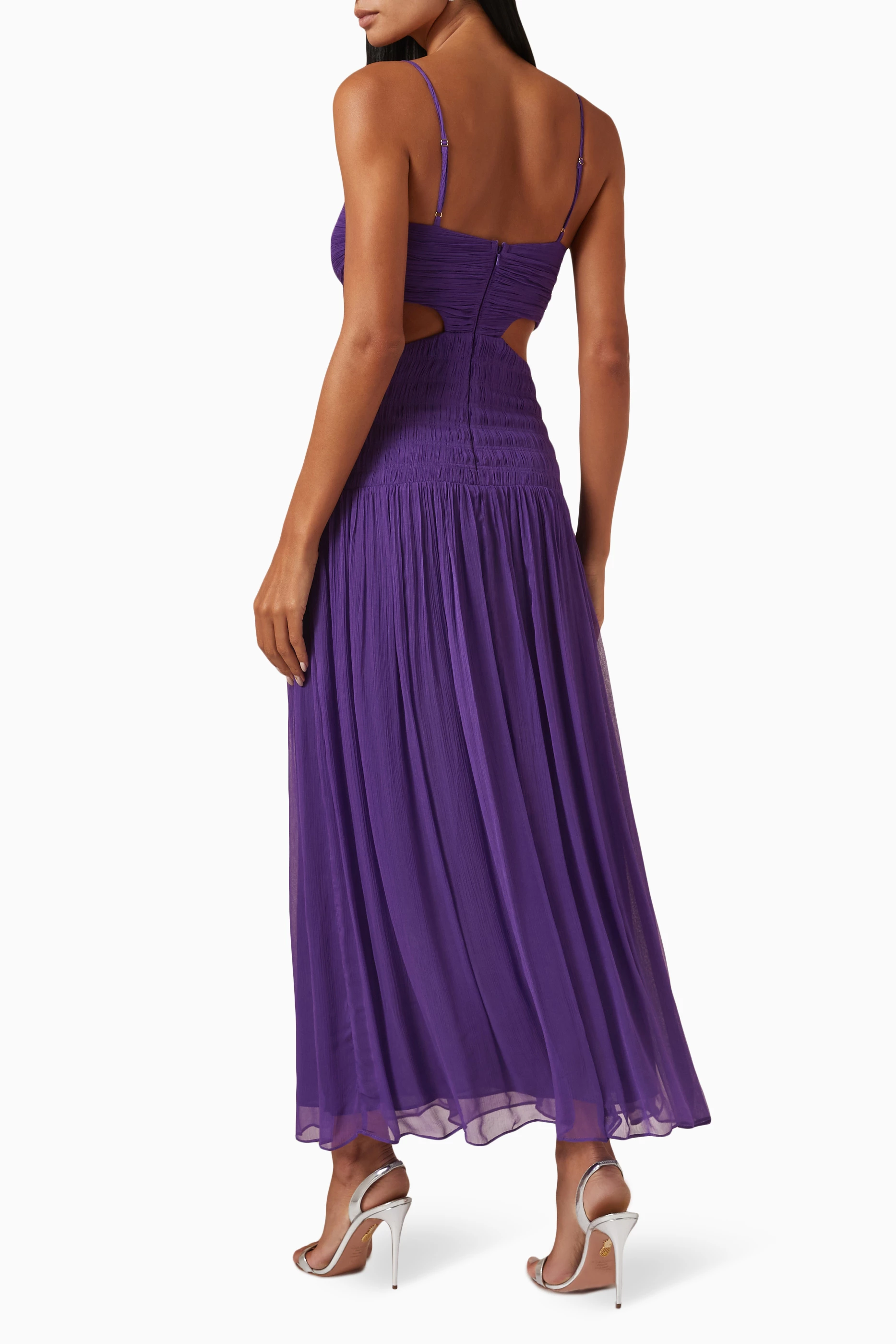 Halter Dress Revolve Shona Joy Shona Joy Malina Ruched Cut Out Midi Dress  Purple All The