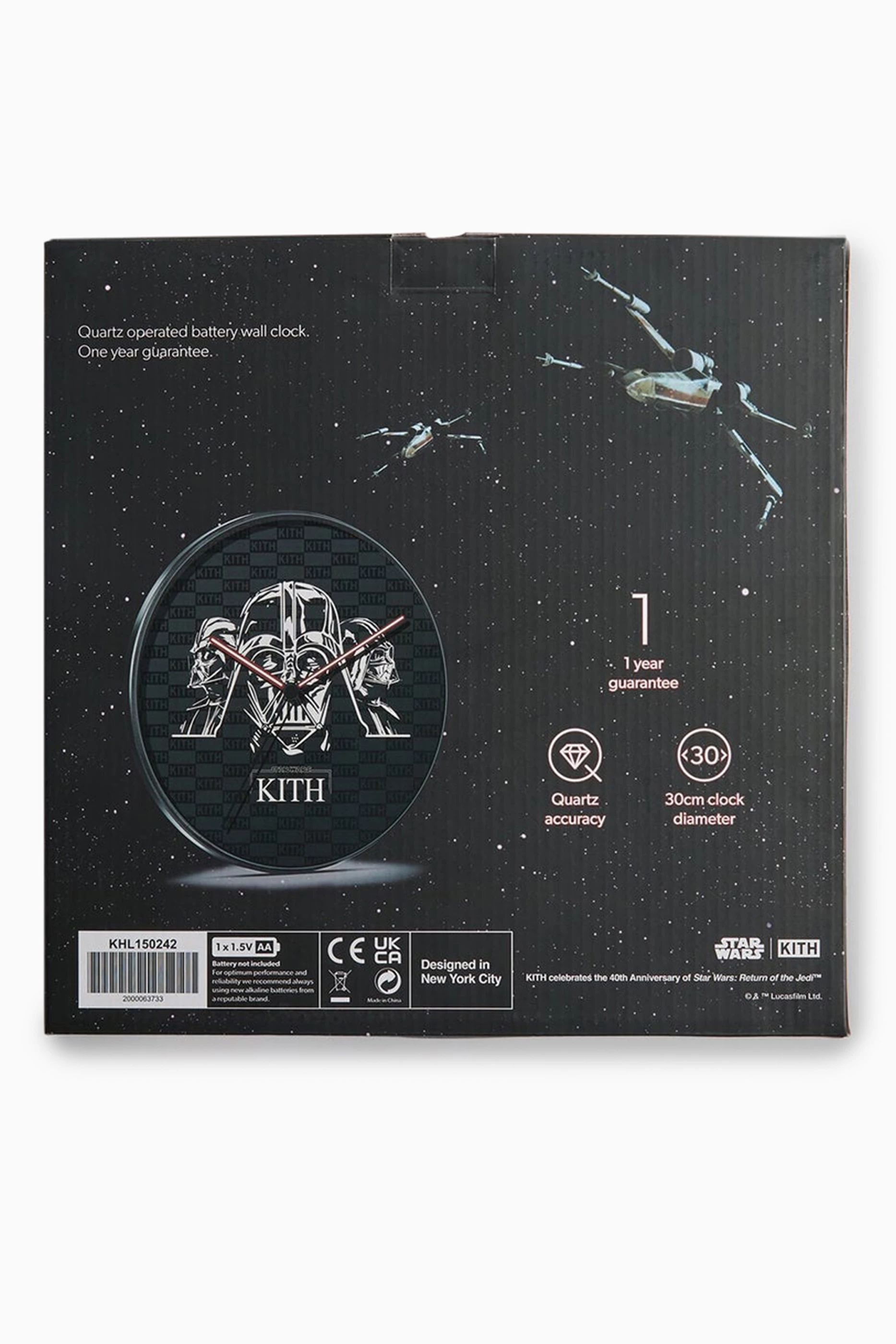 Buy Kith Black x Star Wars Darth Vader™ Wall Clock For Men Online