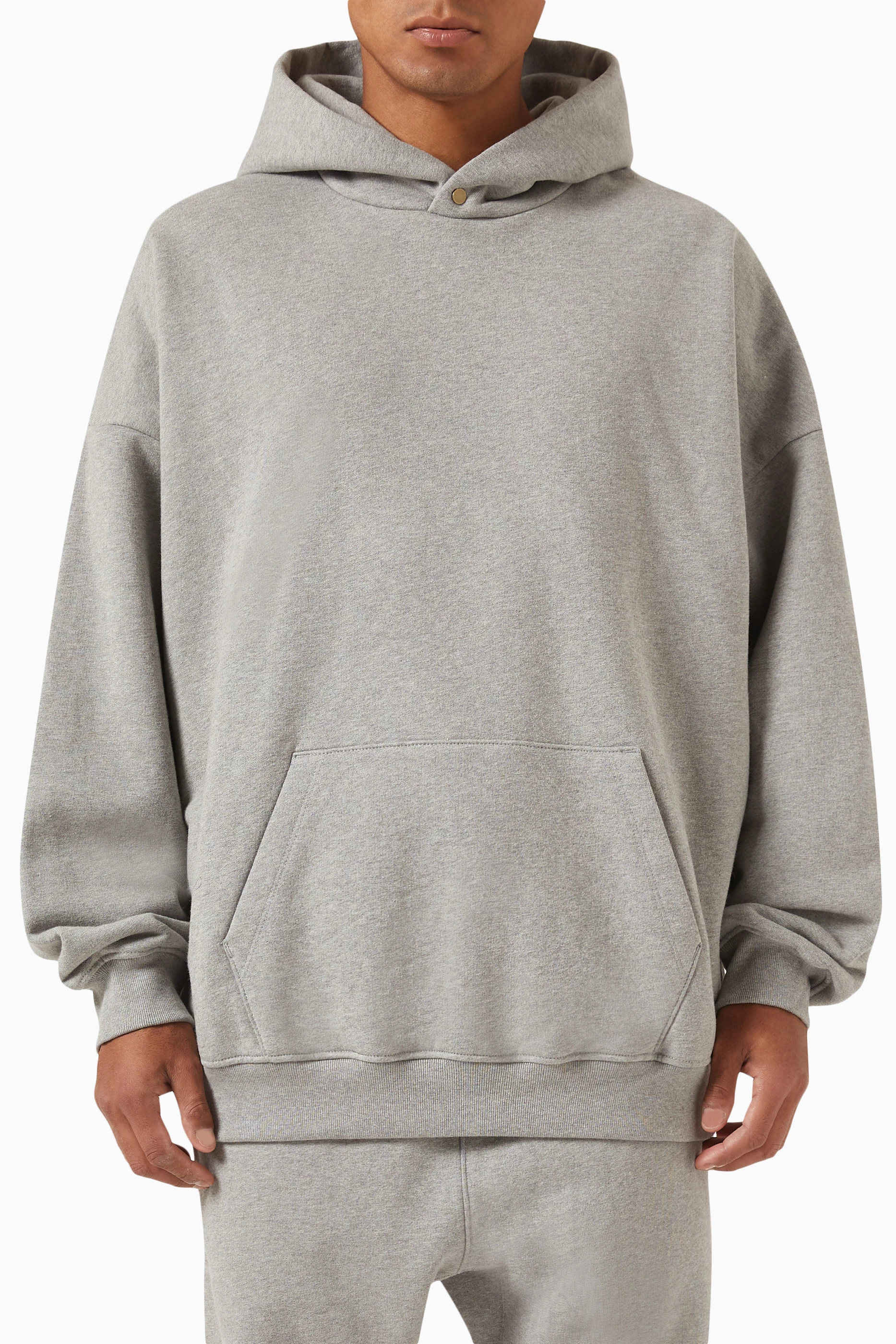 Buy Fear Of God Grey Eternal Hoodie in Fleece For Men Online 