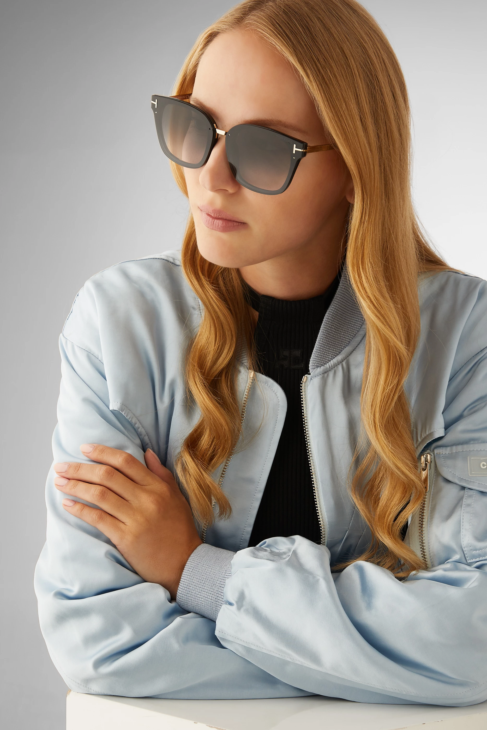 Buy Tom Ford Black Philippa Sunglasses in Acetate For Women 