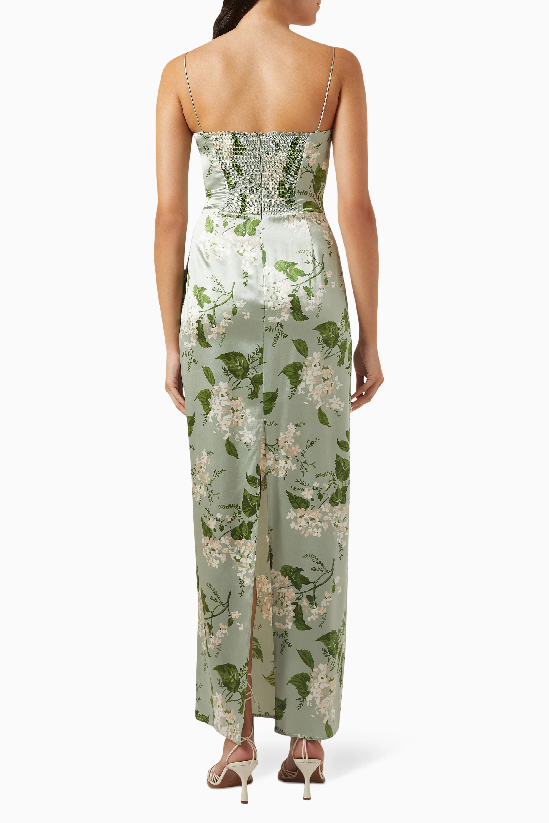 Buy Reformation Green Frankie Maxi Dress in Silk For Women Online | Ounass  Oman