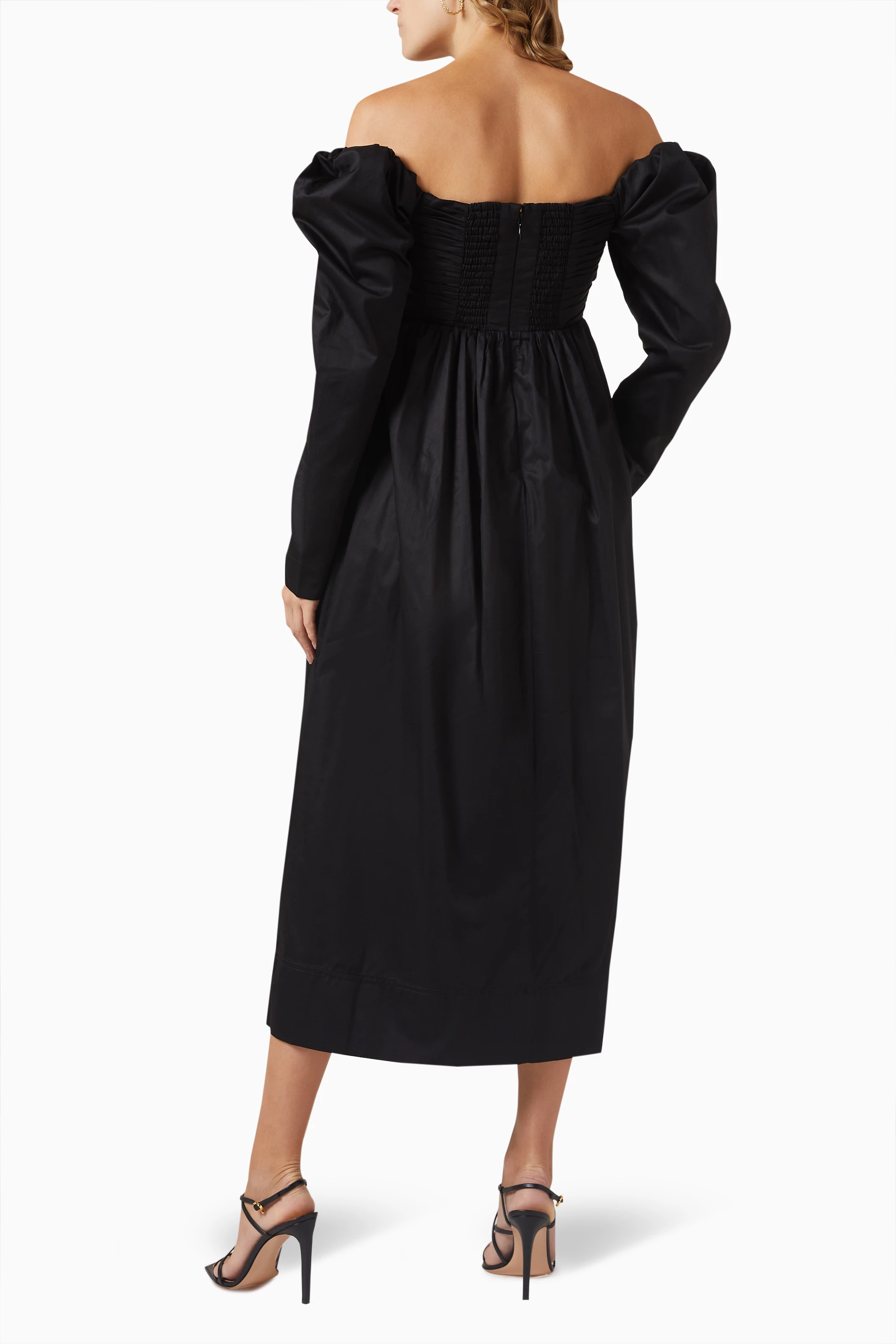 aje valentina bow midi dress Aje Valentina Bow Midi Dress In Colour Black Size 4