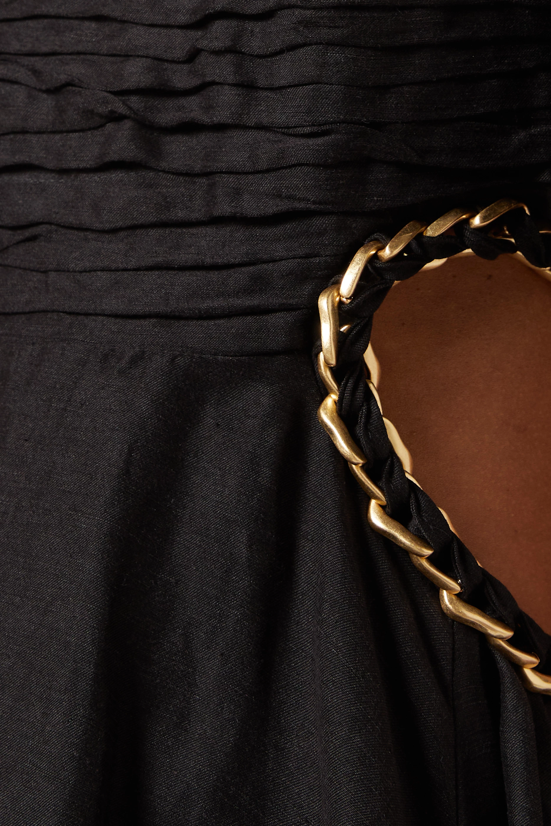 Buy Aje Black Monica Chainlink Midi Dress in Linen For Women Online |  Ounass Oman