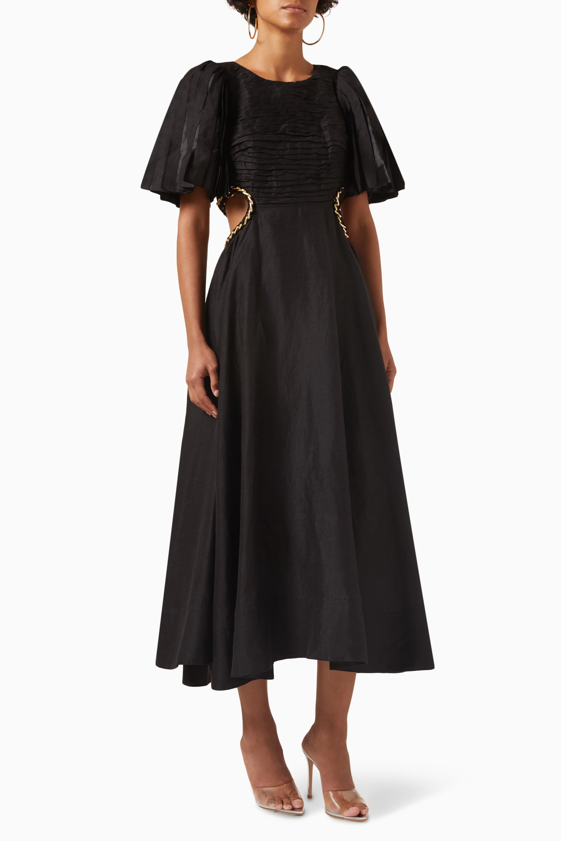 aje monica chainlink midi dress aje monica chainlink midi dress Monica Chainlink Midi Dress-BLACK / 4