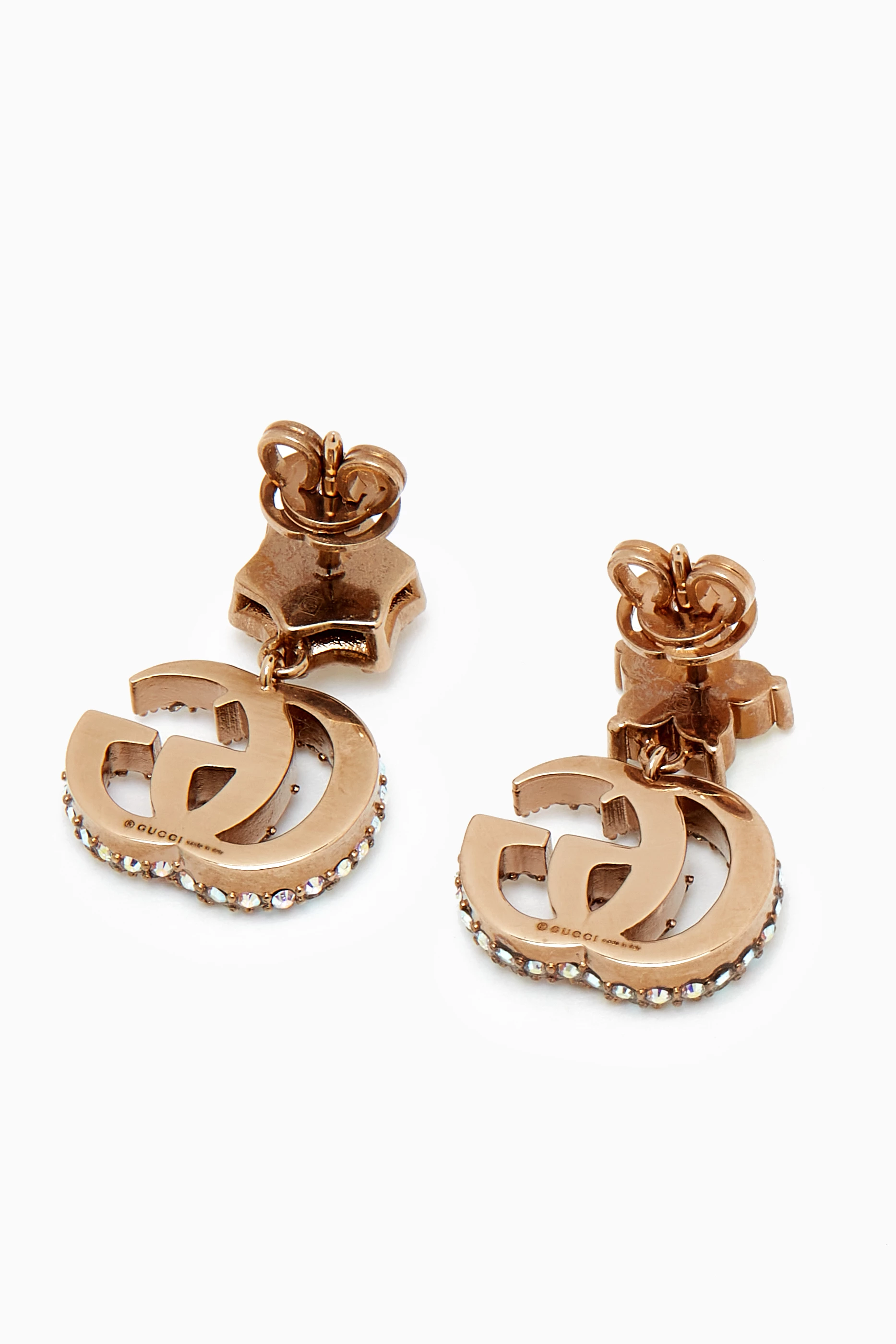 Buy Gucci Multicolour Double G Crystal Drop Earrings For Women Online Ounass Oman