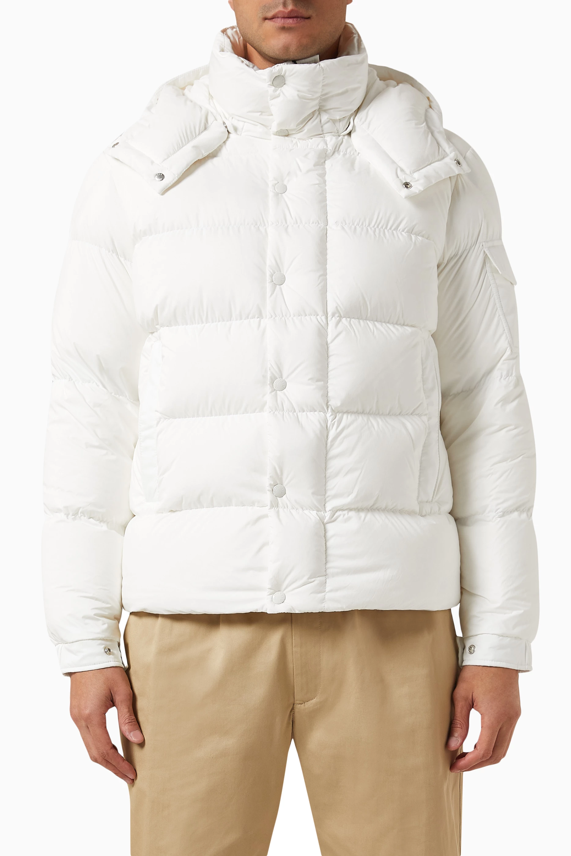 Buy Moncler White Vezere Short Jacket in Padded Nylon For Men
