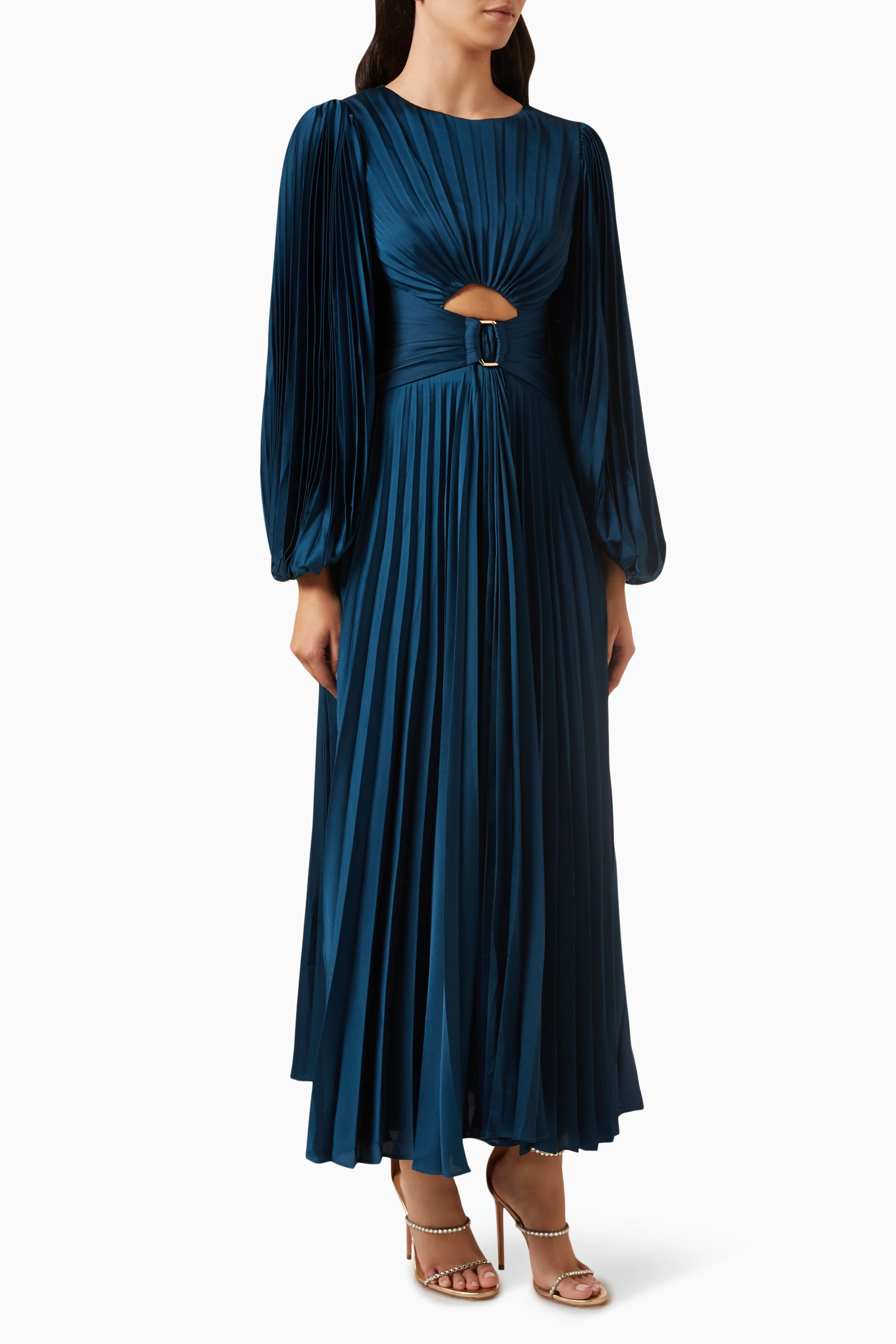 acler karatta midi dress Buy Acler Blue Karatta Floral Printed Midi Dress in Satin For Women Online