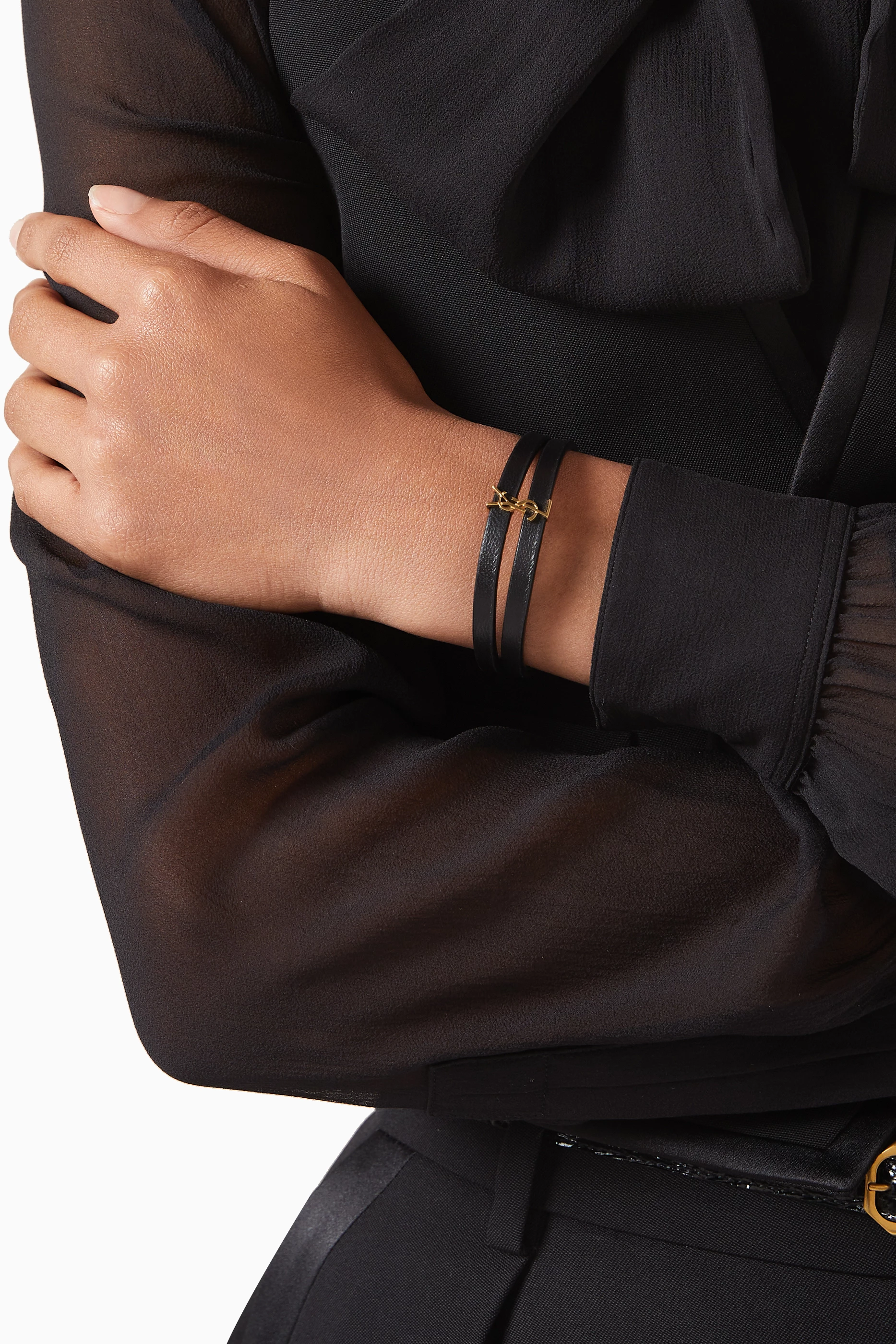 Ysl leather bracelet best sale