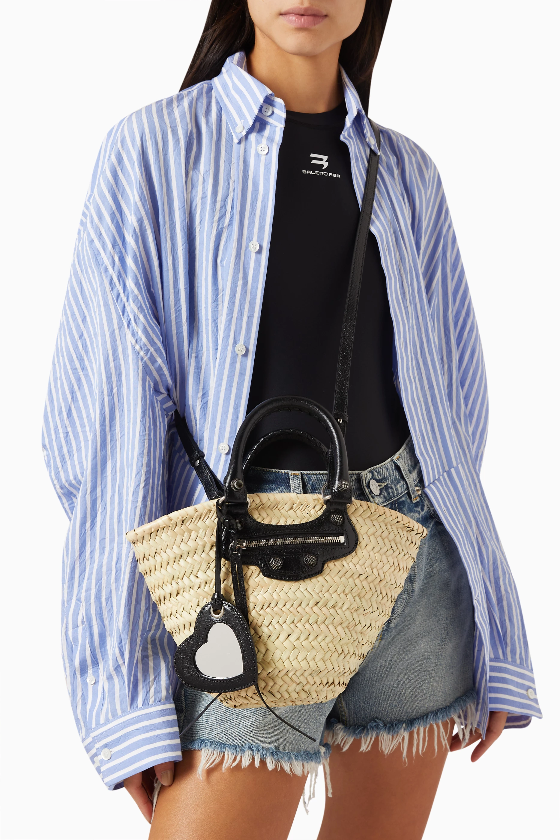Buy Balenciaga Black Small Le Cagole Basket Shoulder Bag in