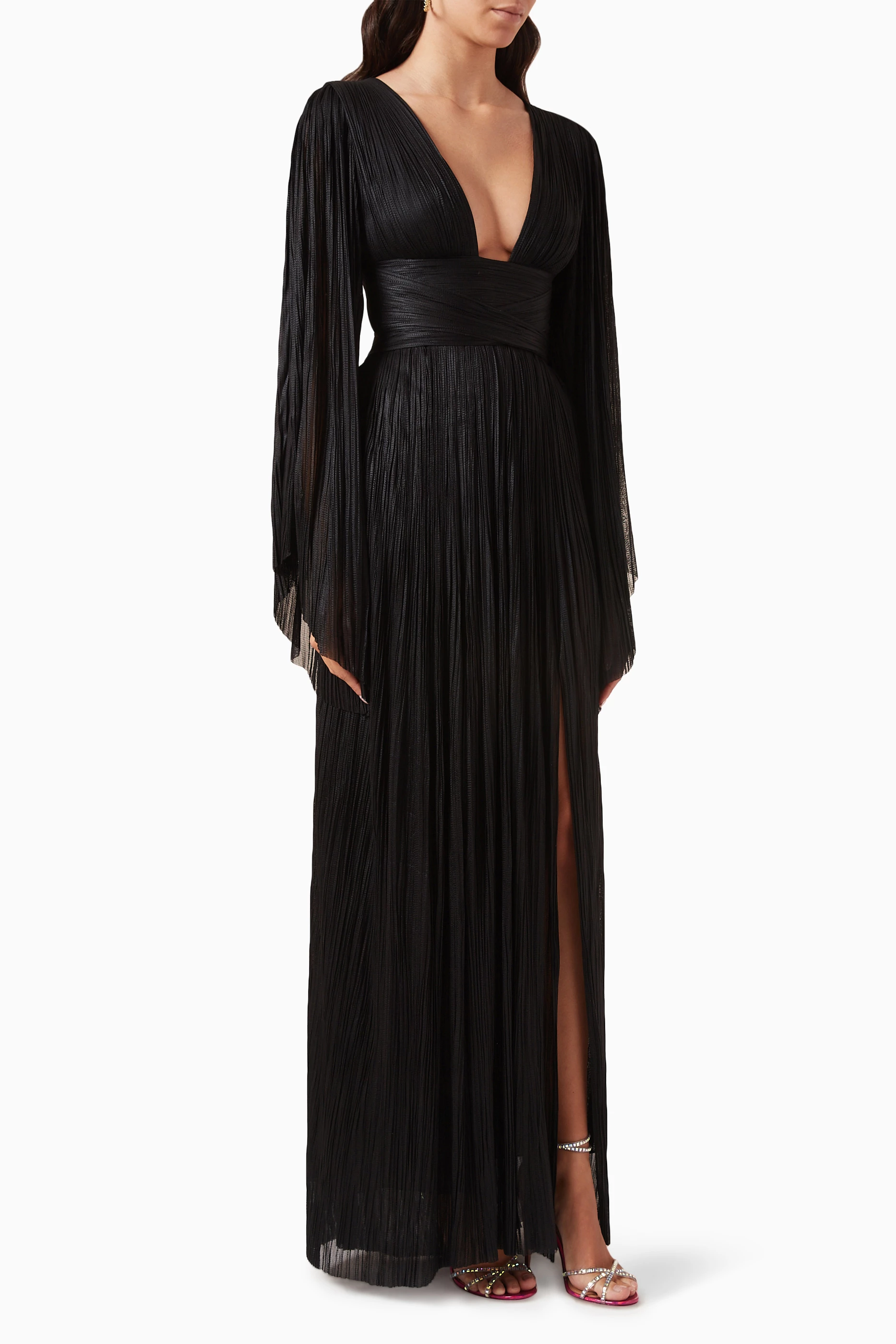 Buy Maria Lucia Hohan Black Alana Maxi Dress in Metallic-tulle For Women  Online | Ounass Oman