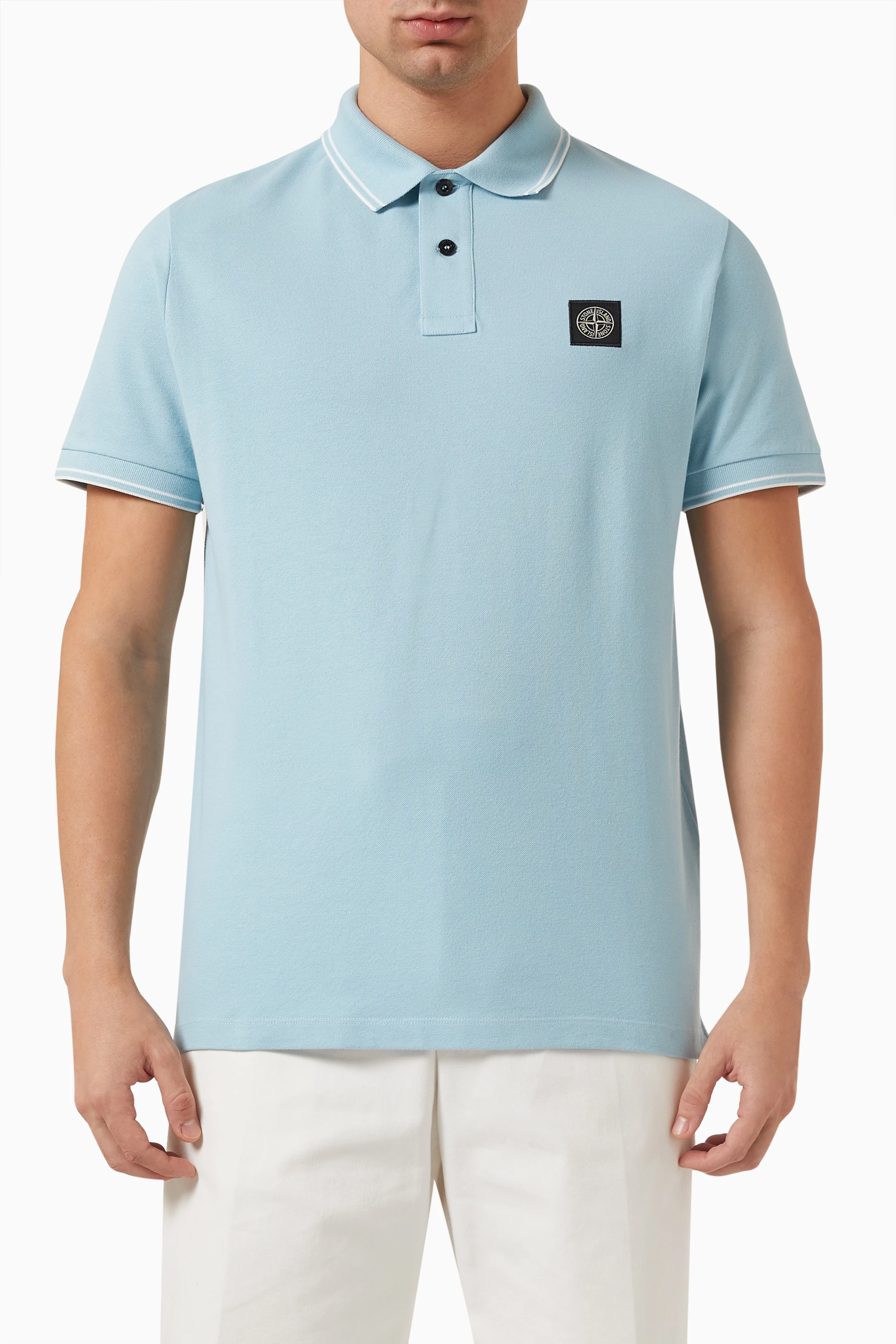 Light blue stone island polo clearance