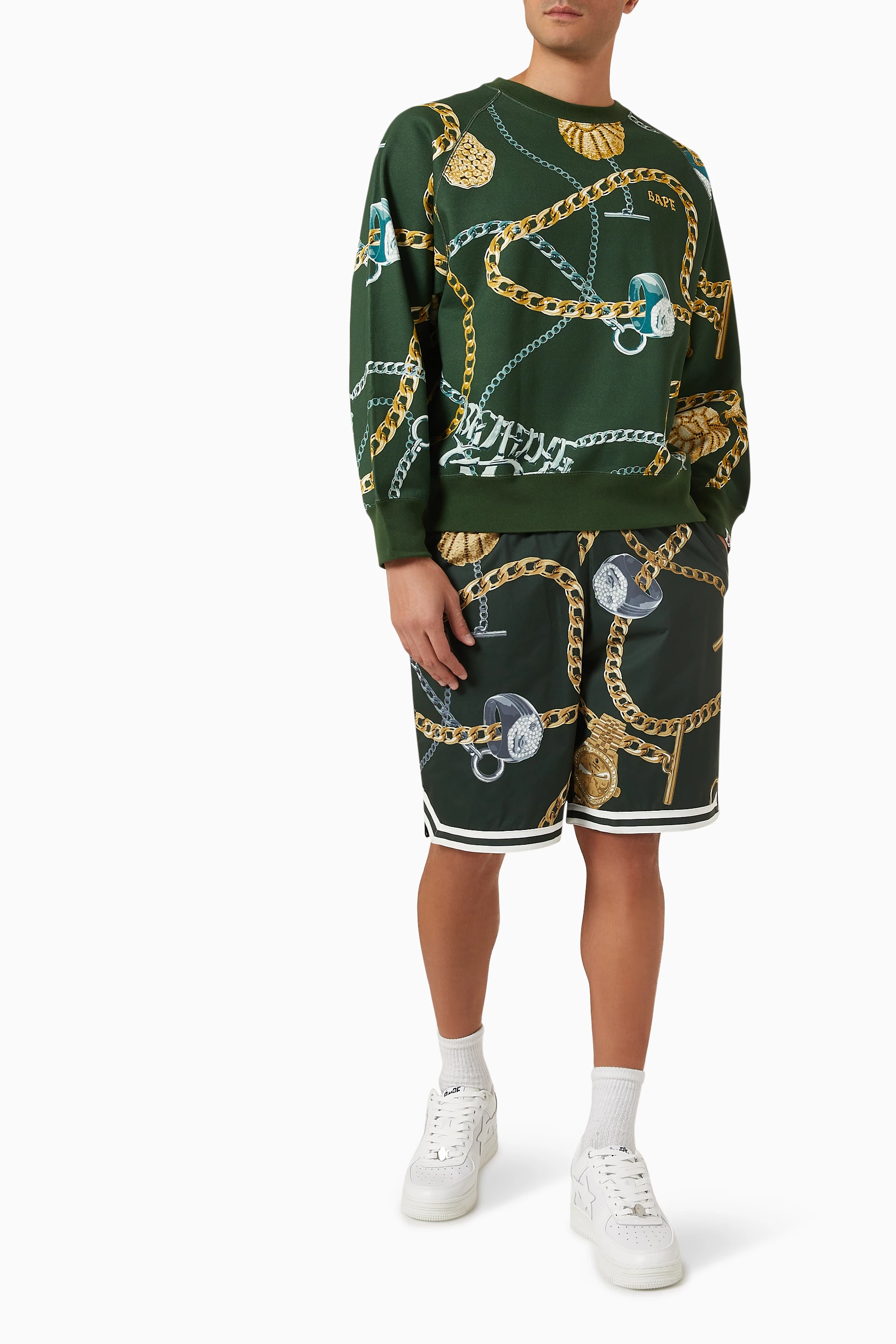 Buy A Bathing Ape Multicolour Bape Jewels Printed Shorts For Men 