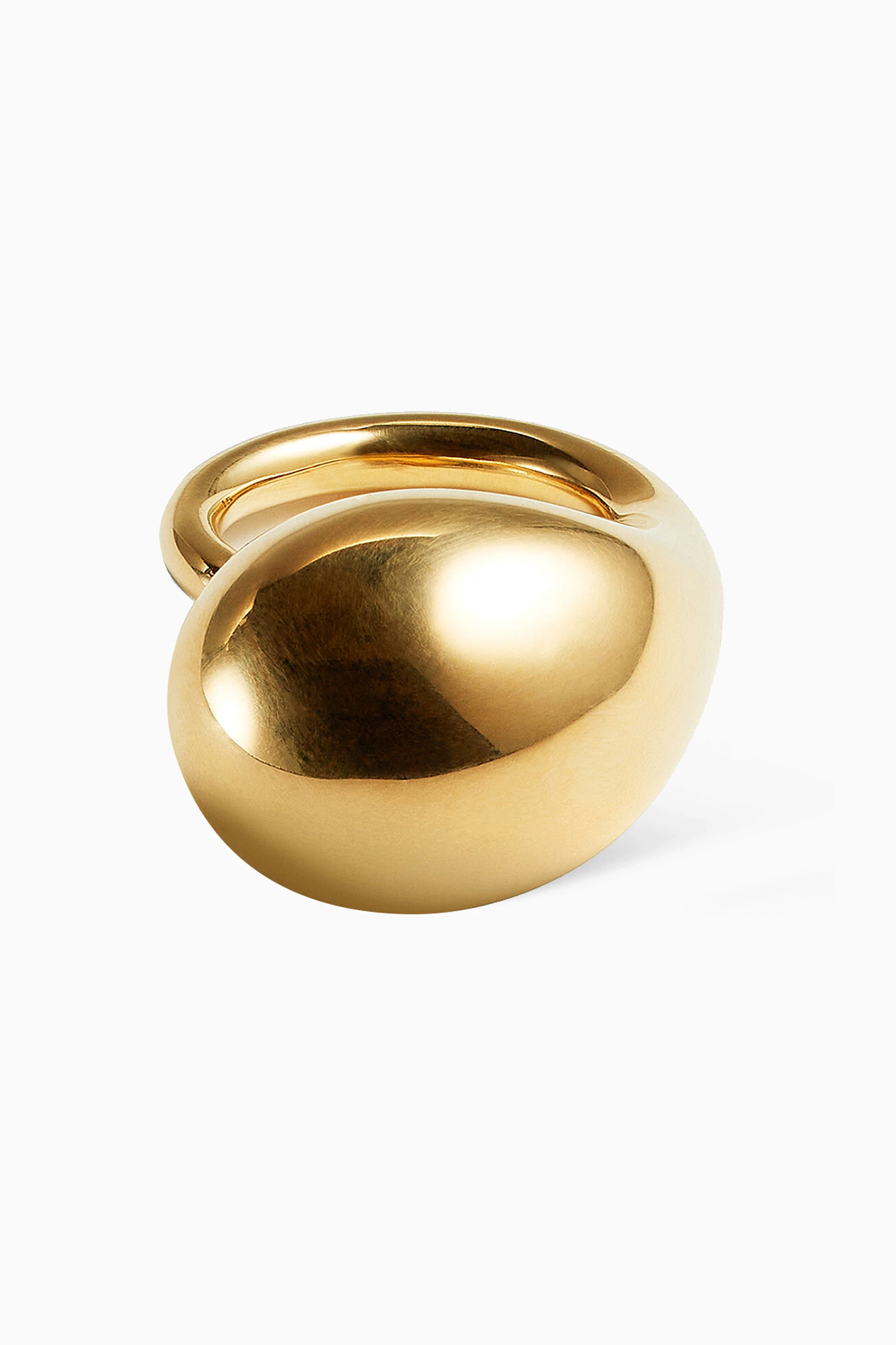 Buy Bottega Veneta Gold Drop Ring in 18kt Gold-plated Sterling