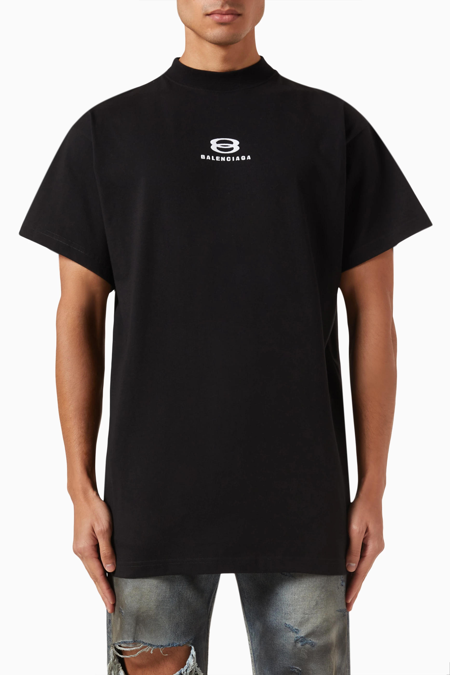 【BALENCIAGA】Deconstructed unity UNITY SPORTS ICON Tシャツ Buy Balenciaga Black Unity Sports Icon Deconstructed T-Shirt