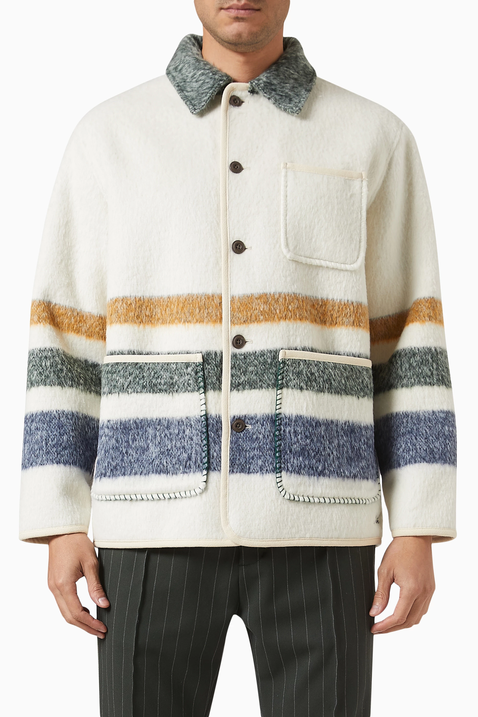 Kith Cason Blanket Coat サイズM Buy Kith Neutral Cason Blanket Coat in Sherpa For Men Online