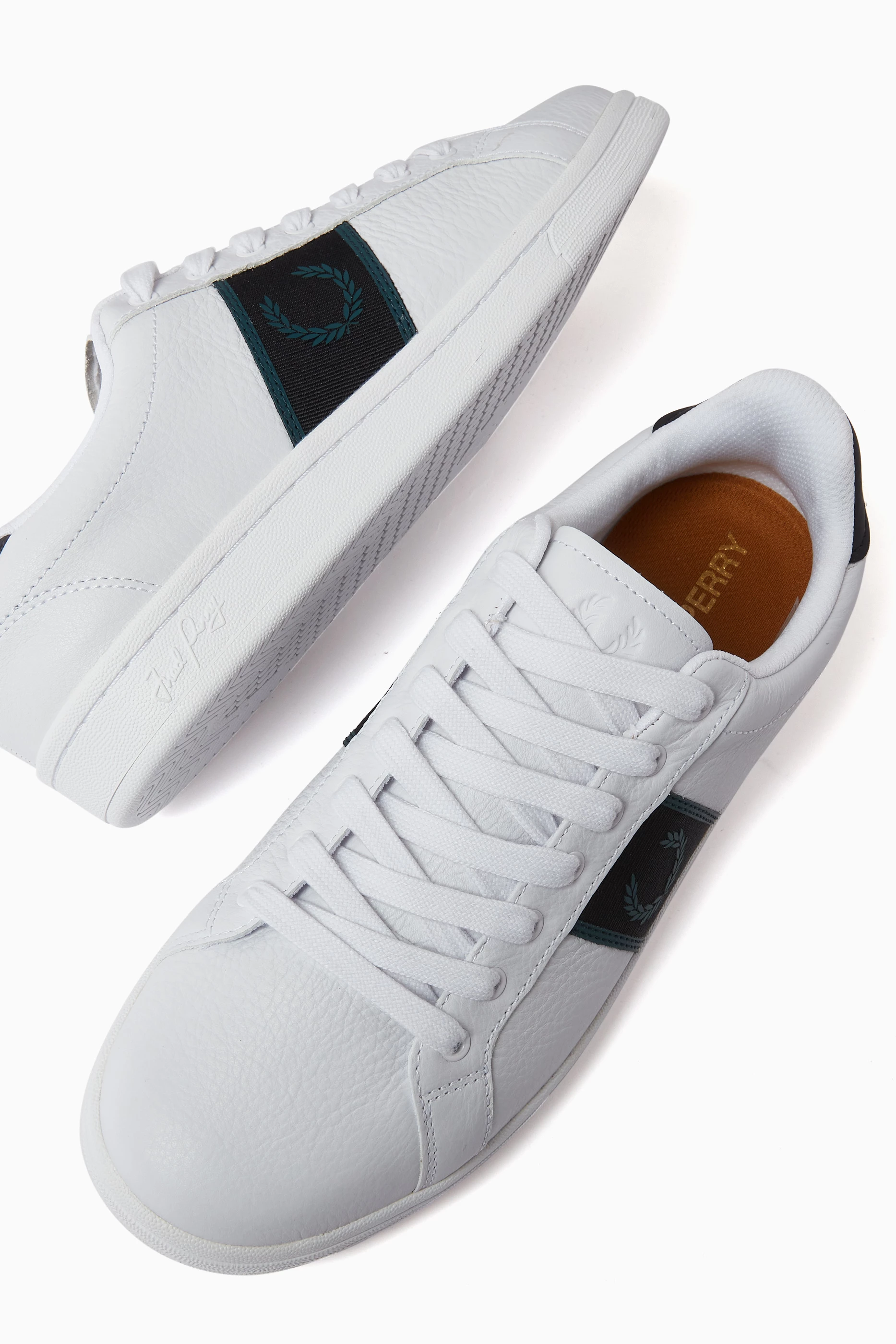 Buy Fred Perry White B721 Sneakers in Leather For Men Online Ounass Oman