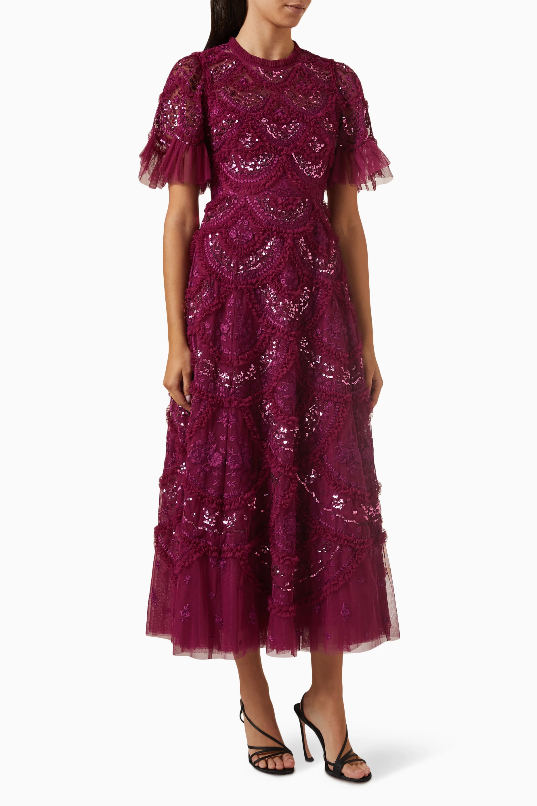 needle and thread purple dress Marilla Ruffle Kids Dress  Purple